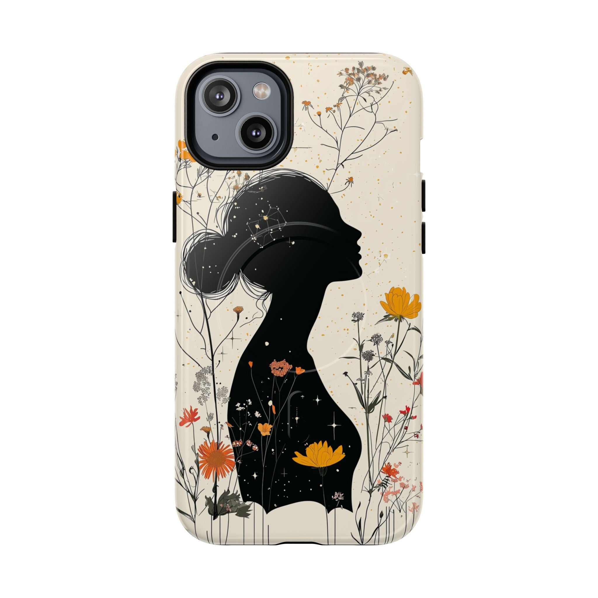 Custodia MagSafe per iPhone con silhouette floreale | Botanical Woman