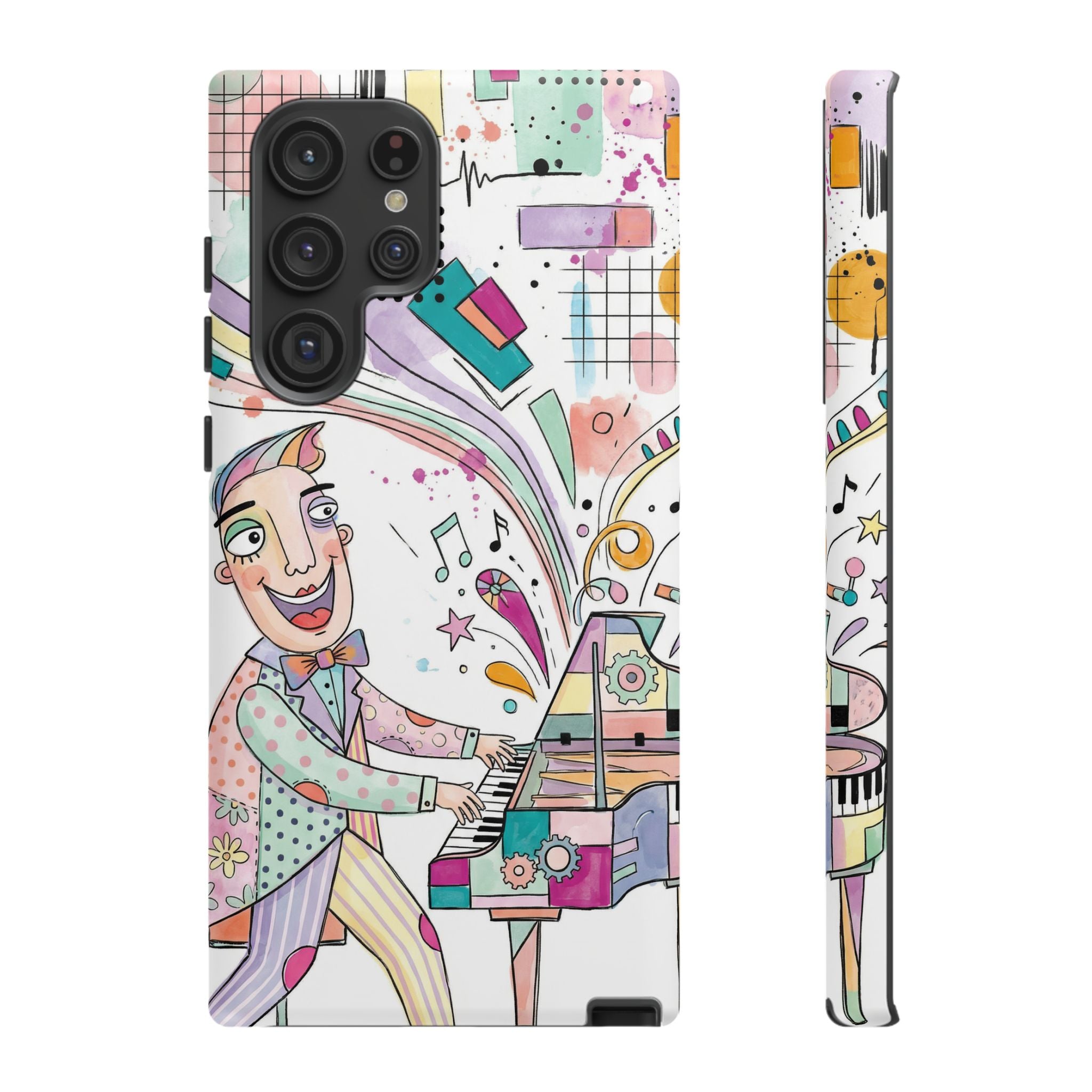 Musical Pianist Samsung Galaxy Phone Case | Colorful Whimsical Piano Art