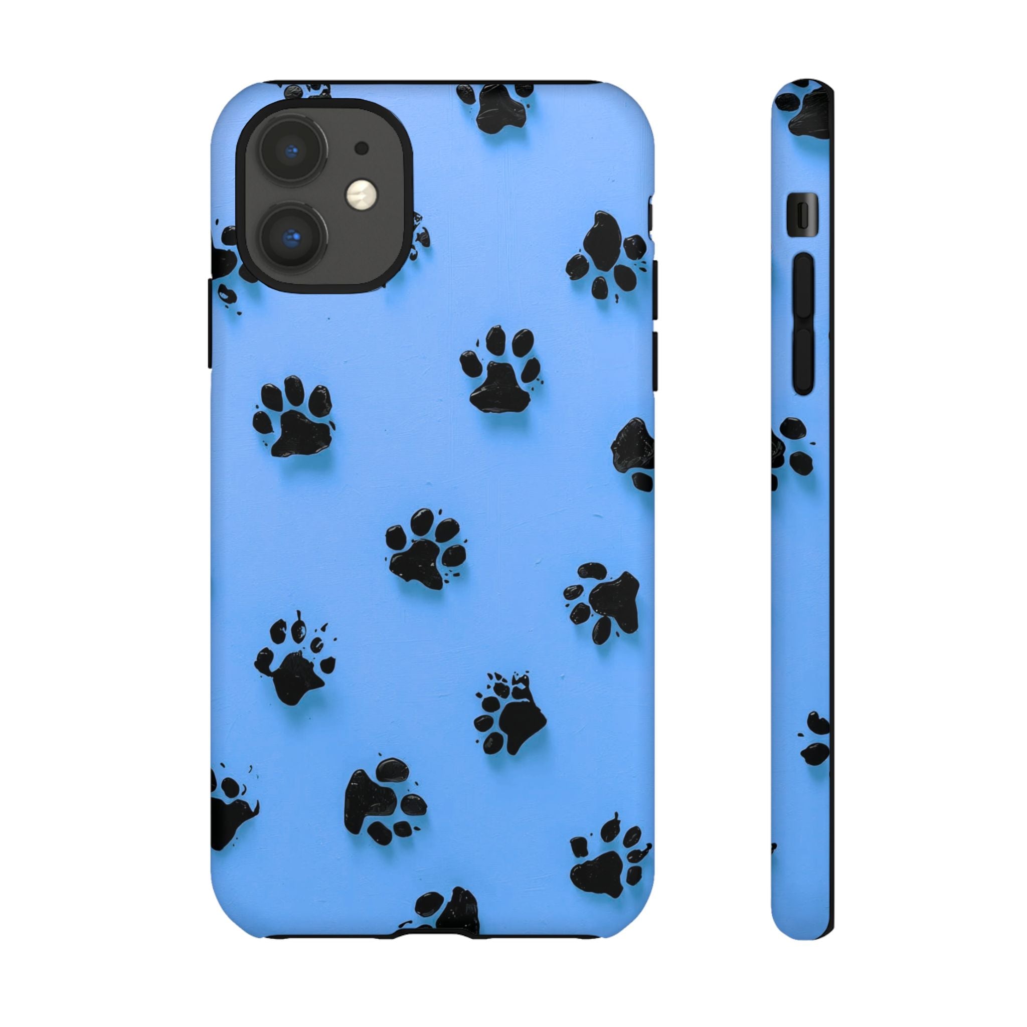 Blue Paw Print Tough iPhone Case — Protective Dog & Cat Lover Cover