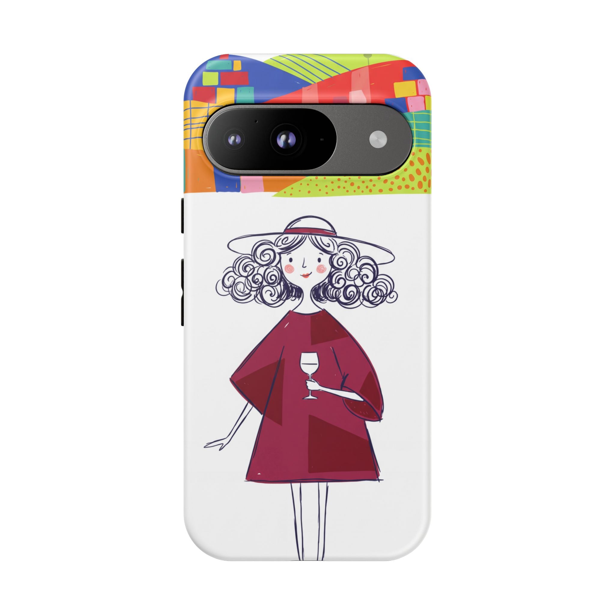 Colourful Artistic Wine Lady Google Pixel Phone Case