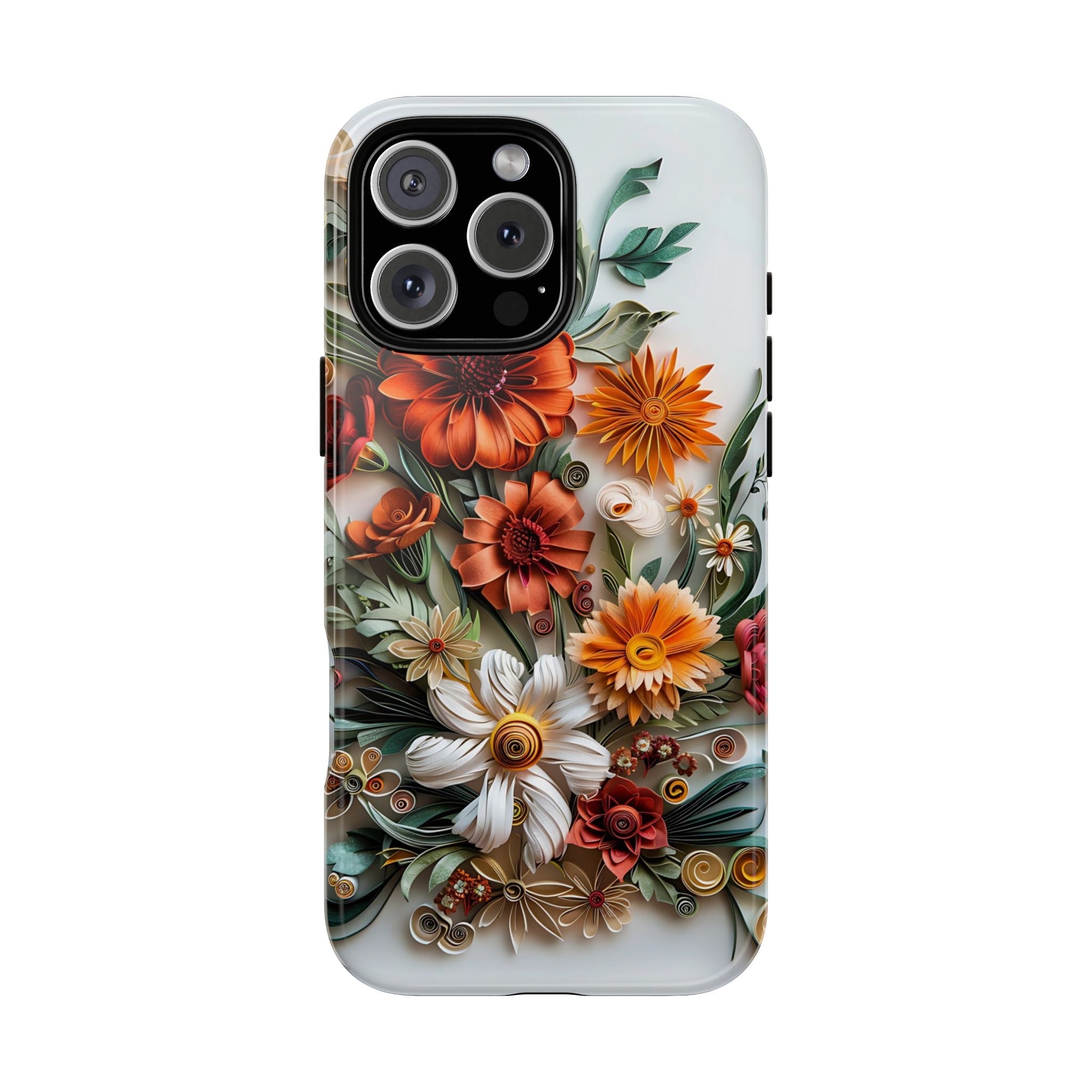Floral Quilling Tough iPhone Case — Orange Daisy