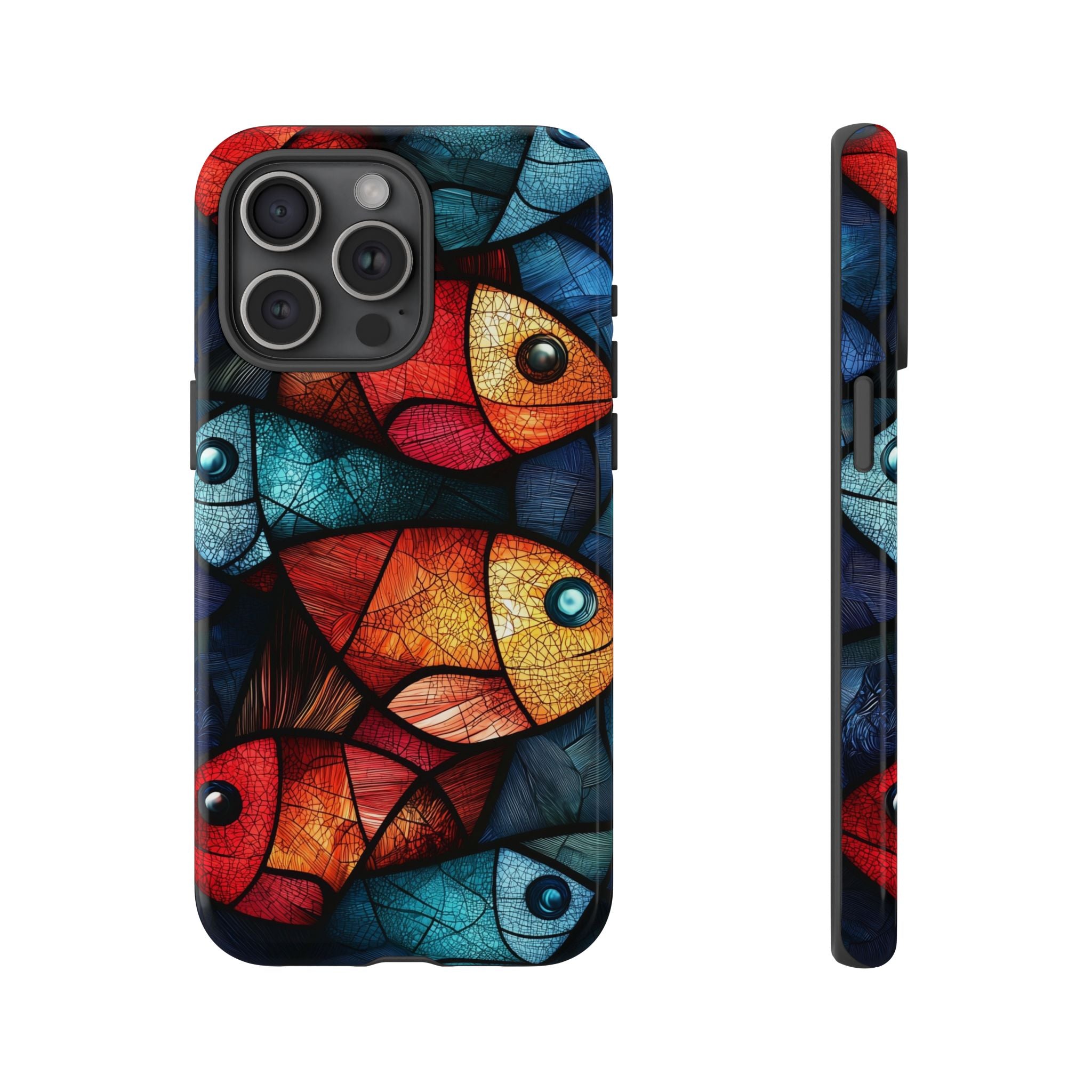 Fish Mosaic Tough iPhone Case — Colourful Artistic Fish Pattern