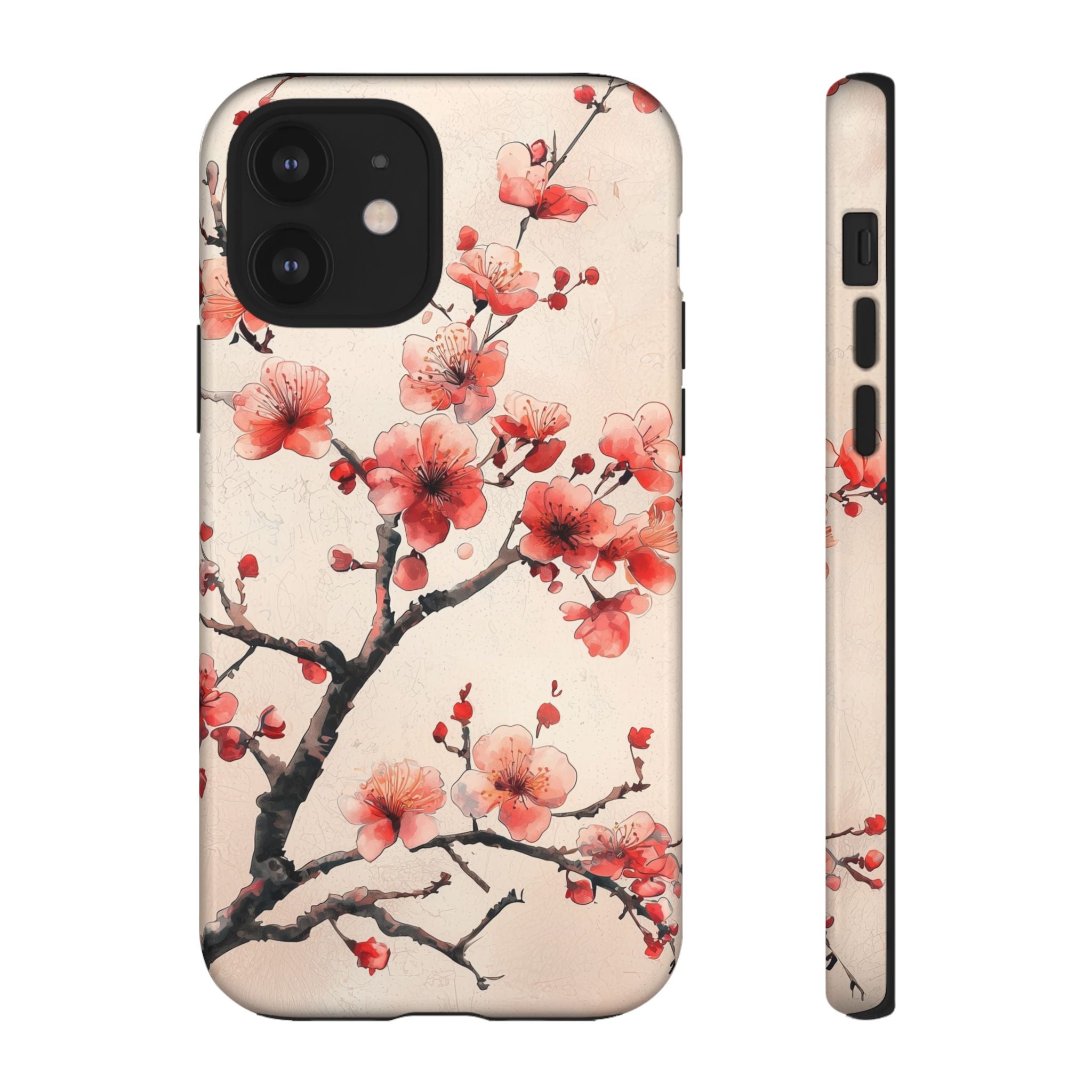 Cherry Blossom iPhone Case | Floral Tough Case with Pink Blossom Branch Design