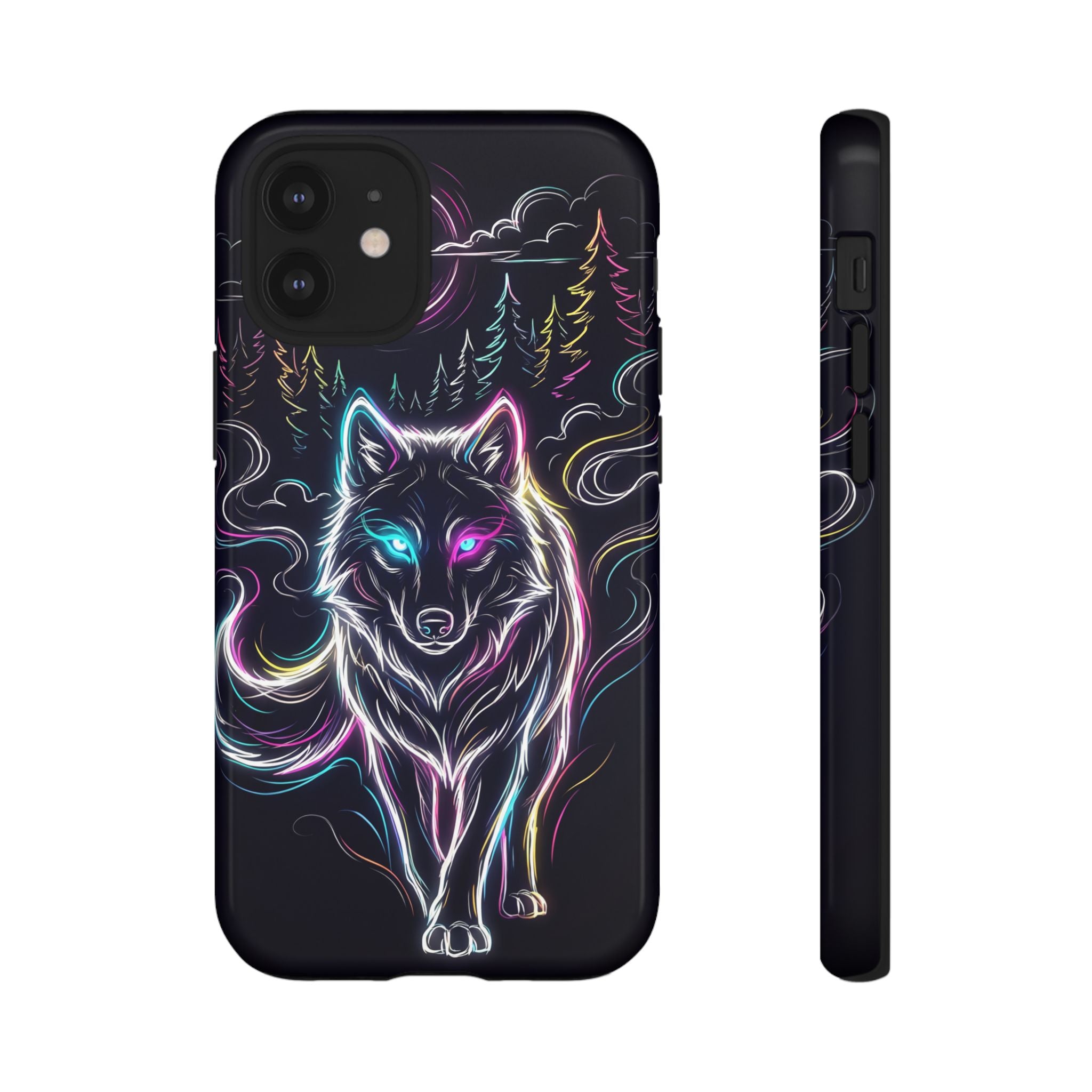 Neon Wolf iPhone Case | Mystic Glow Protective Tough Case