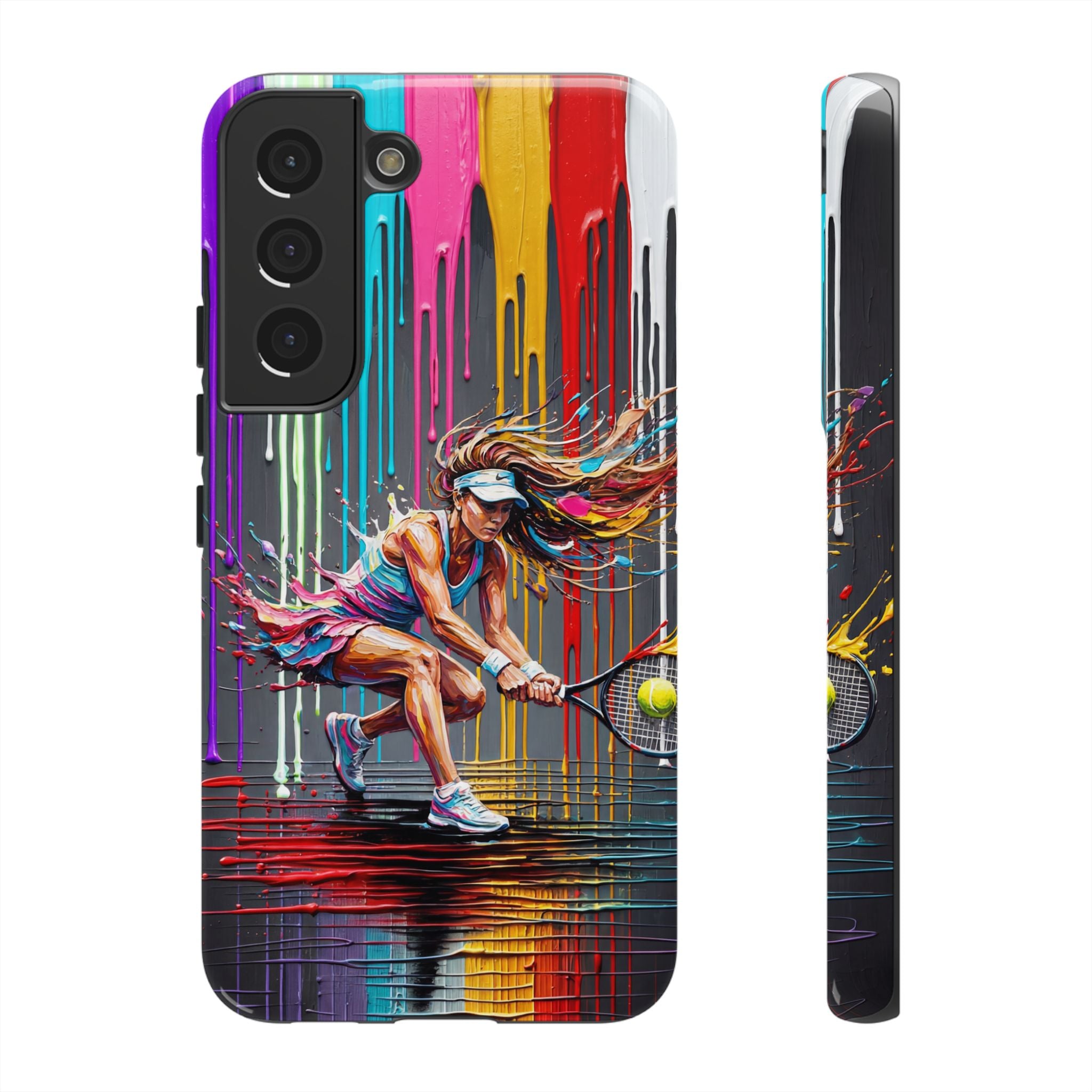 Colour Splash Tennis Samsung Galaxy Phone Case | Vibrant Female Player Art