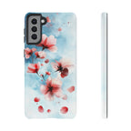 Floral Cherry Blossom Samsung Galaxy Case | Pastel Pink Blue