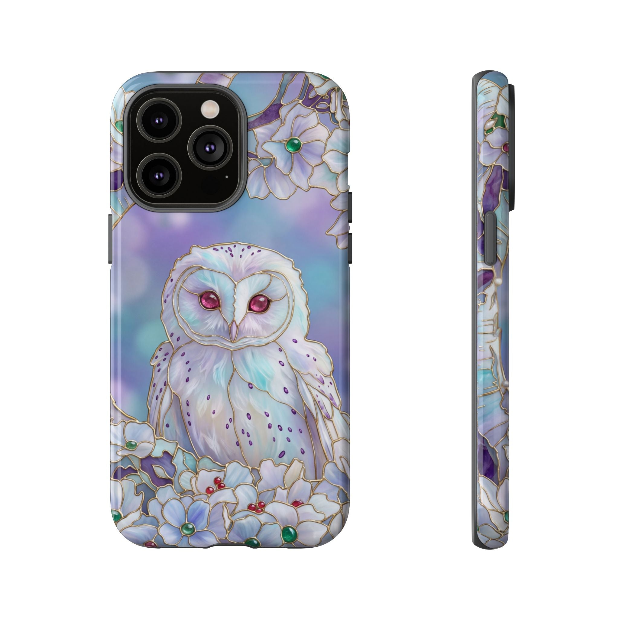 Mystic Owl Floral iPhone Case | Pastel Night Garden Protective Cover