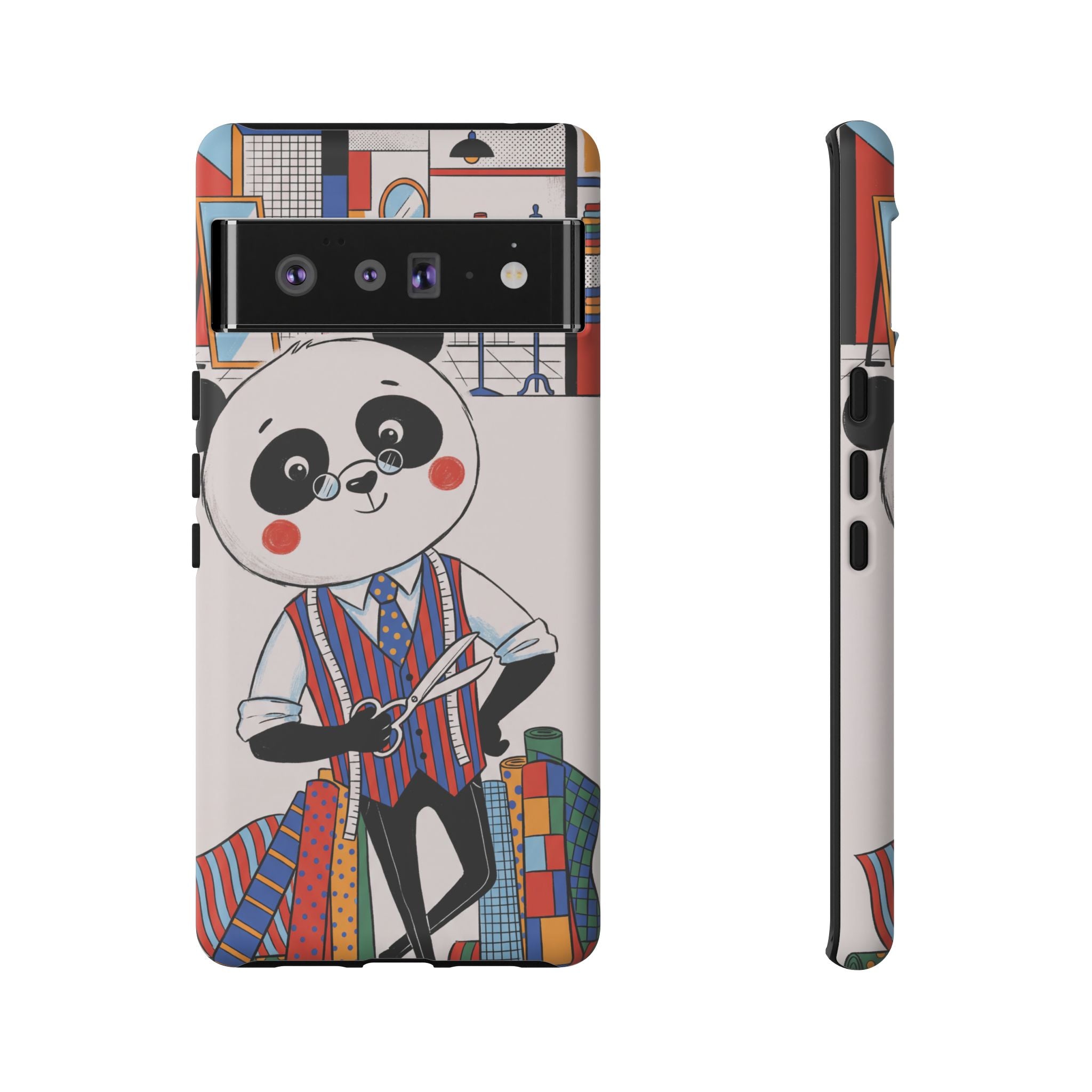 Panda Tailor Google Pixel Phone Case | Cute Seamstress Cartoon