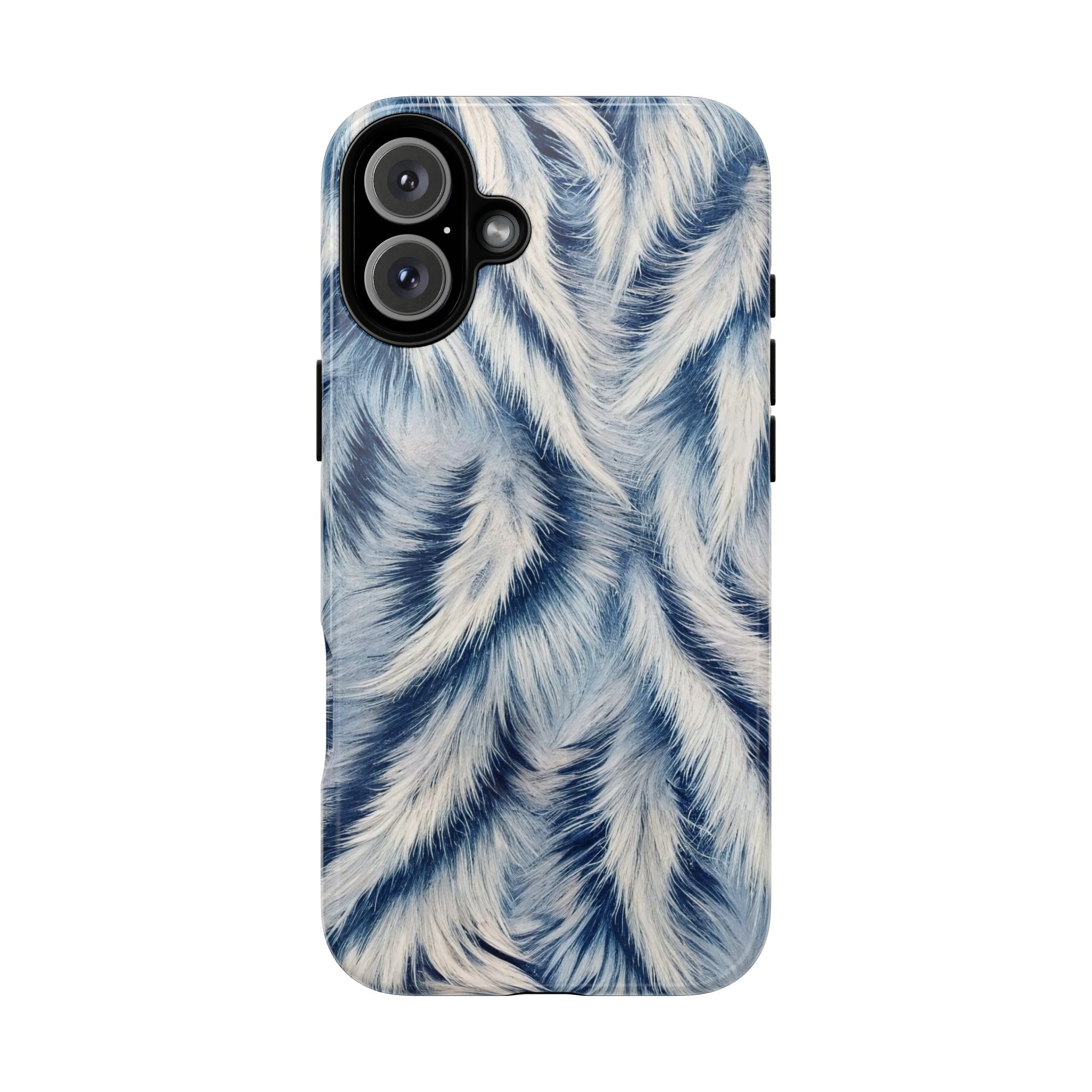 Blue Faux Fur Texture Protective Tough iPhone Case