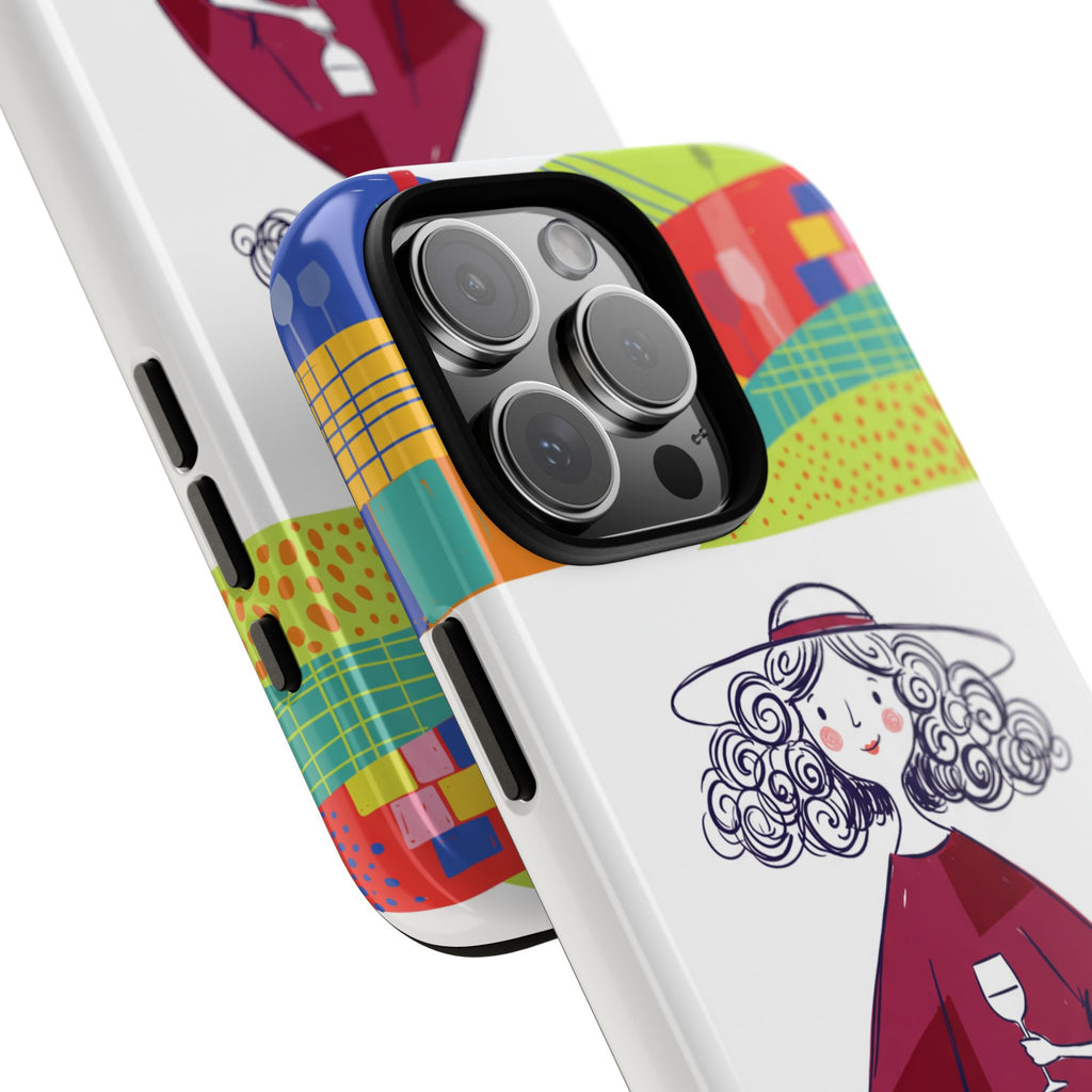 Custodia per iPhone Donna Vino Artistica Colorata