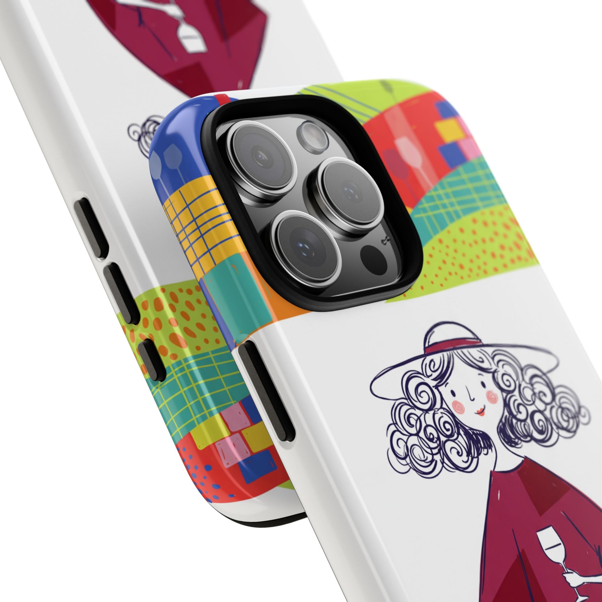 Custodia per iPhone Donna Vino Artistica Colorata