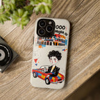 Retro Mille Miglia Car Illustration with Driver iPhone Case