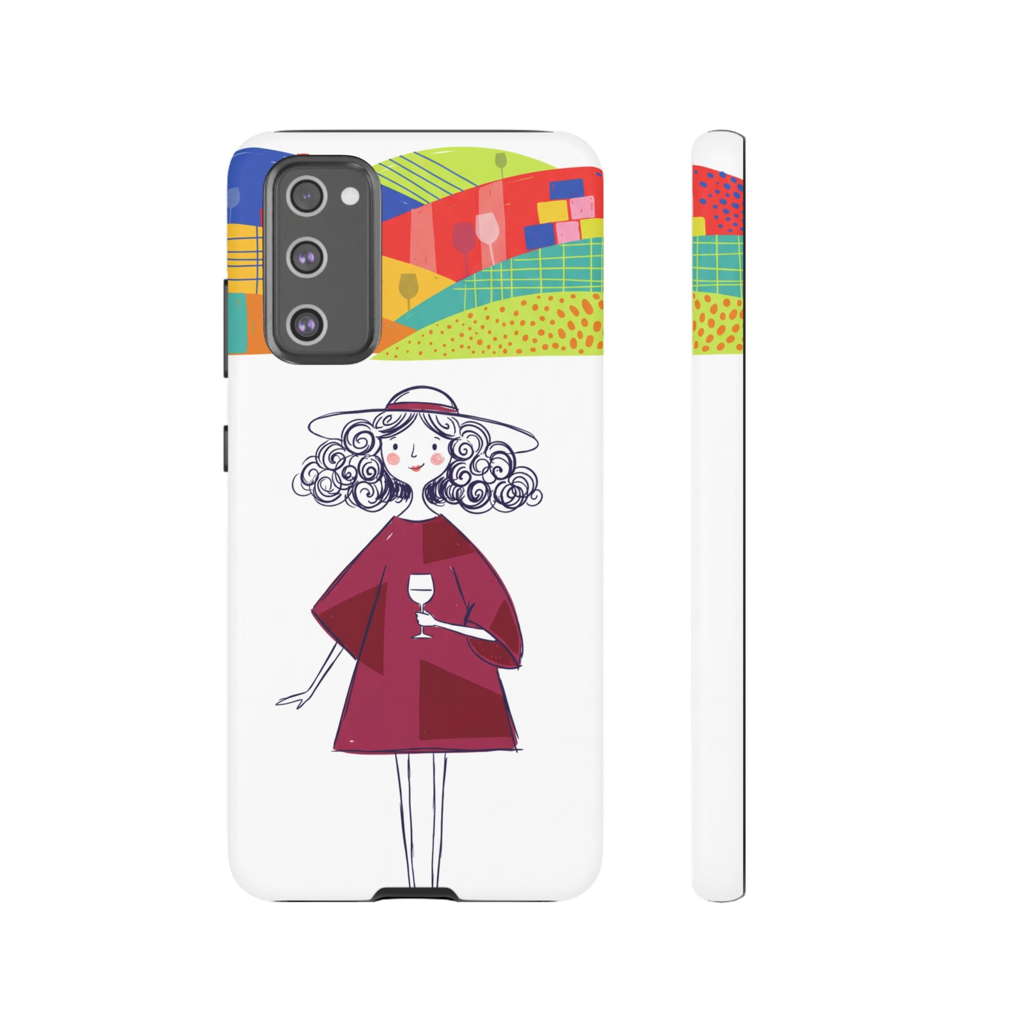 Colourful Artistic Wine Lady Samsung Galaxy Phone Case