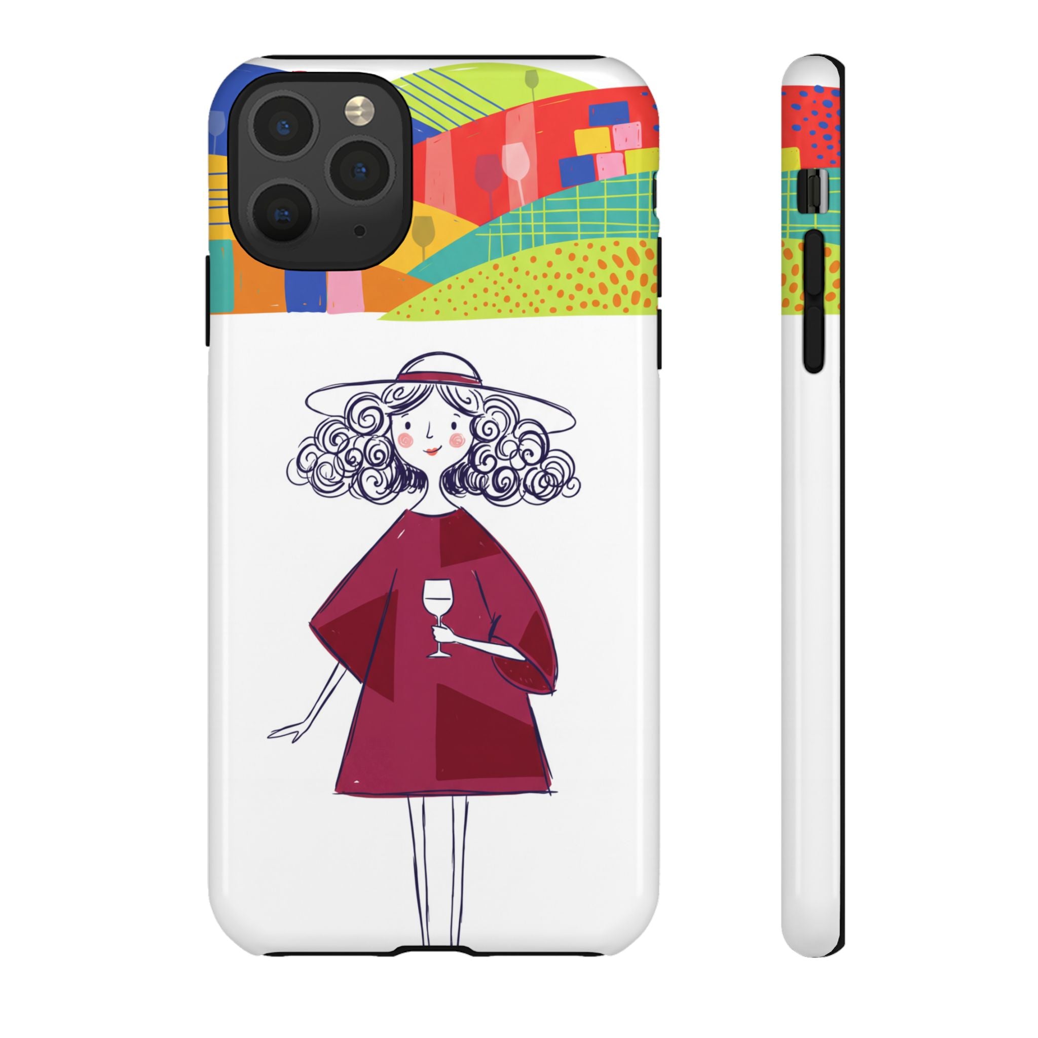 Colourful Artistic Wine Lady iPhone Case