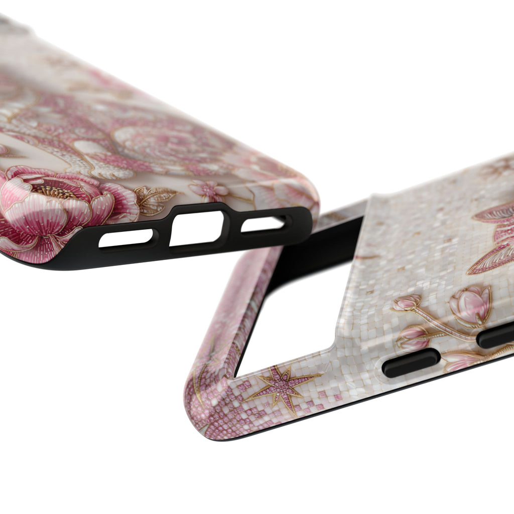 Cover per cellulare Google Pixel con gatto floreale vintage | Cover per telefono con luna rosa e rose