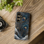 Peacock Feather Samsung Galaxy  Phone Case | Blue Gold Phone Case