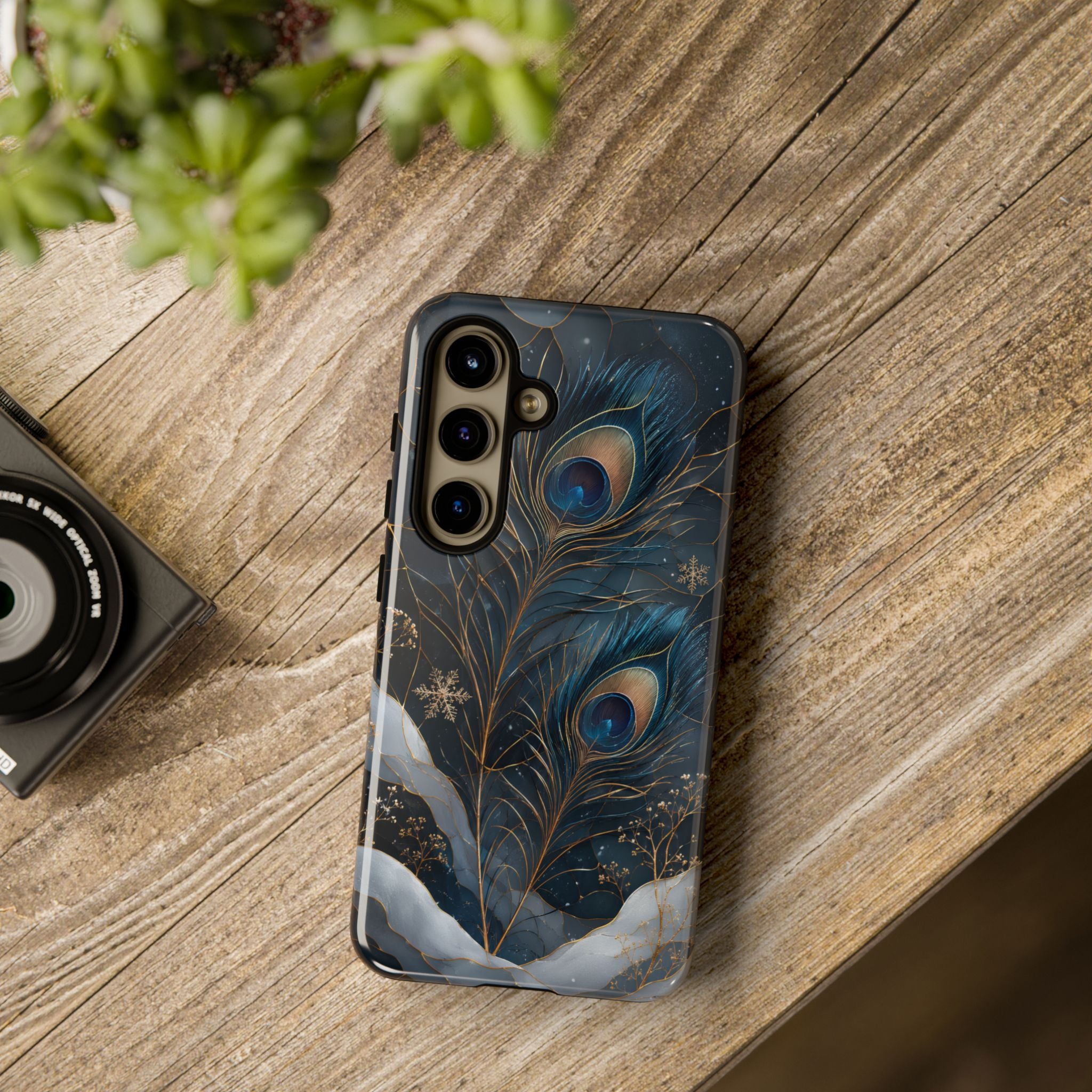 Peacock Feather Samsung Galaxy  Phone Case | Blue Gold Phone Case