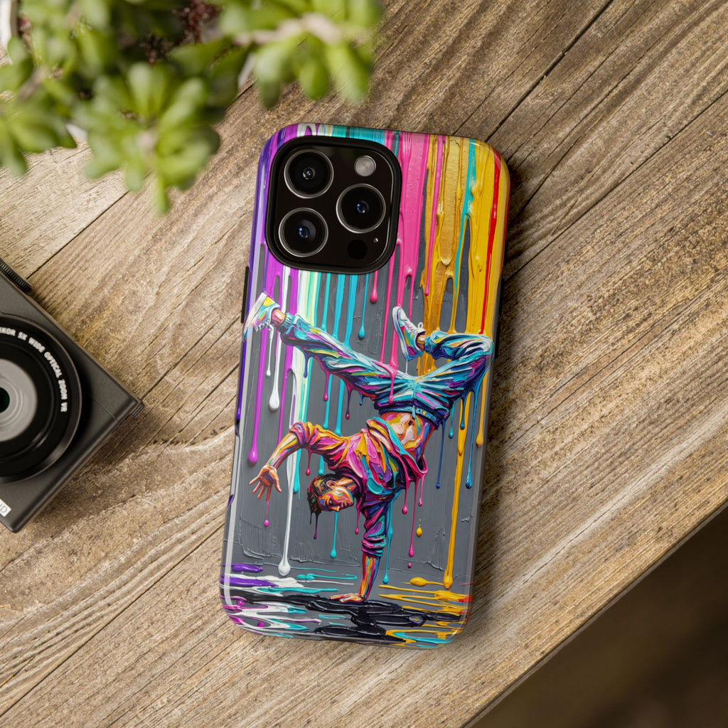 Colorful Breakdancer Graffiti Tough iPhone Case