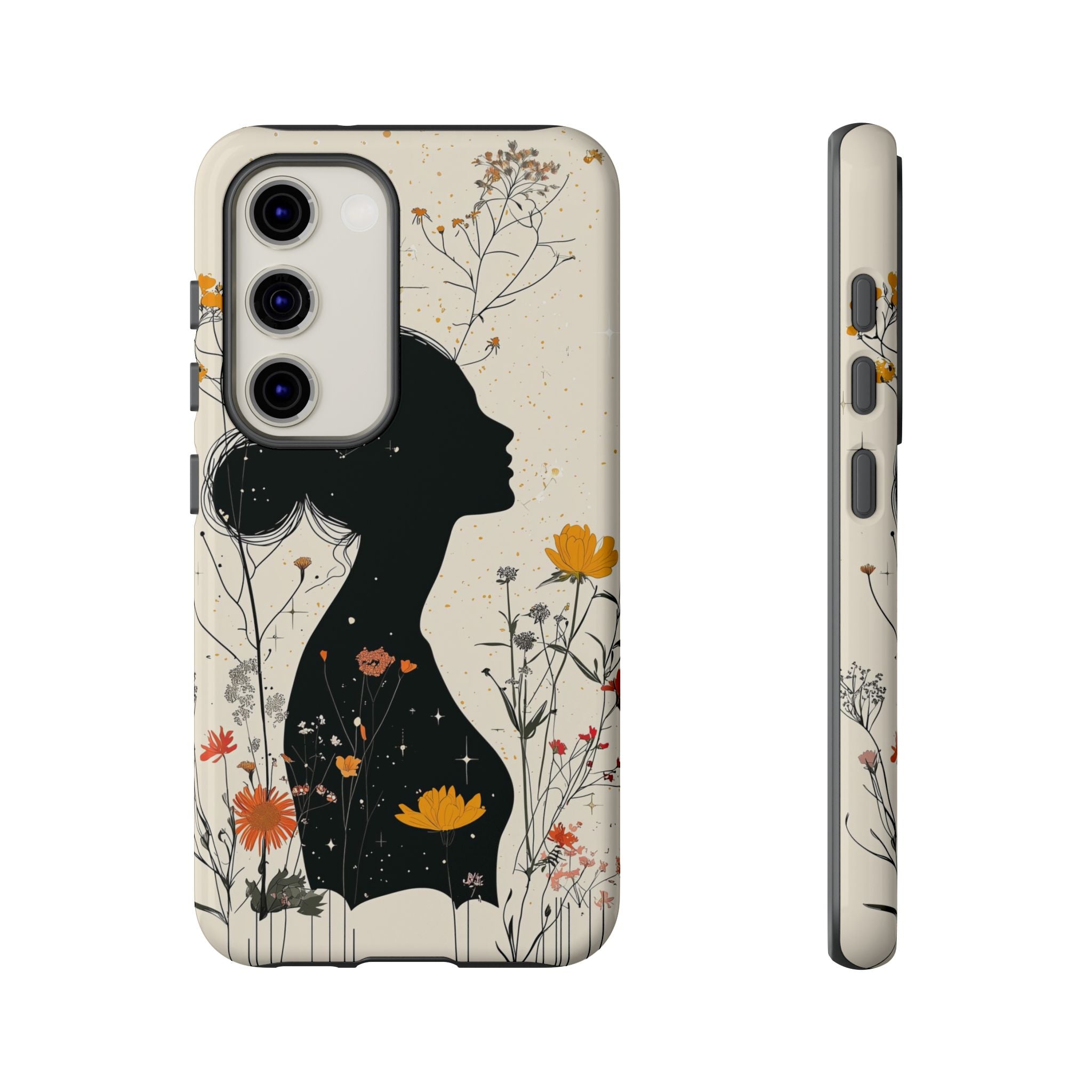 Floral Silhouette Samsung Galaxy Case | Botanical Woman