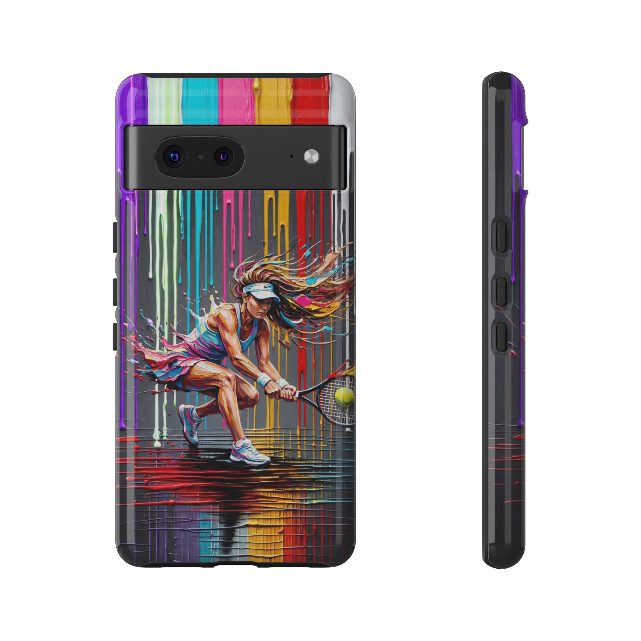 Colour Splash Tennis Google Pixel Phone Case | Vibrant Female Player Art