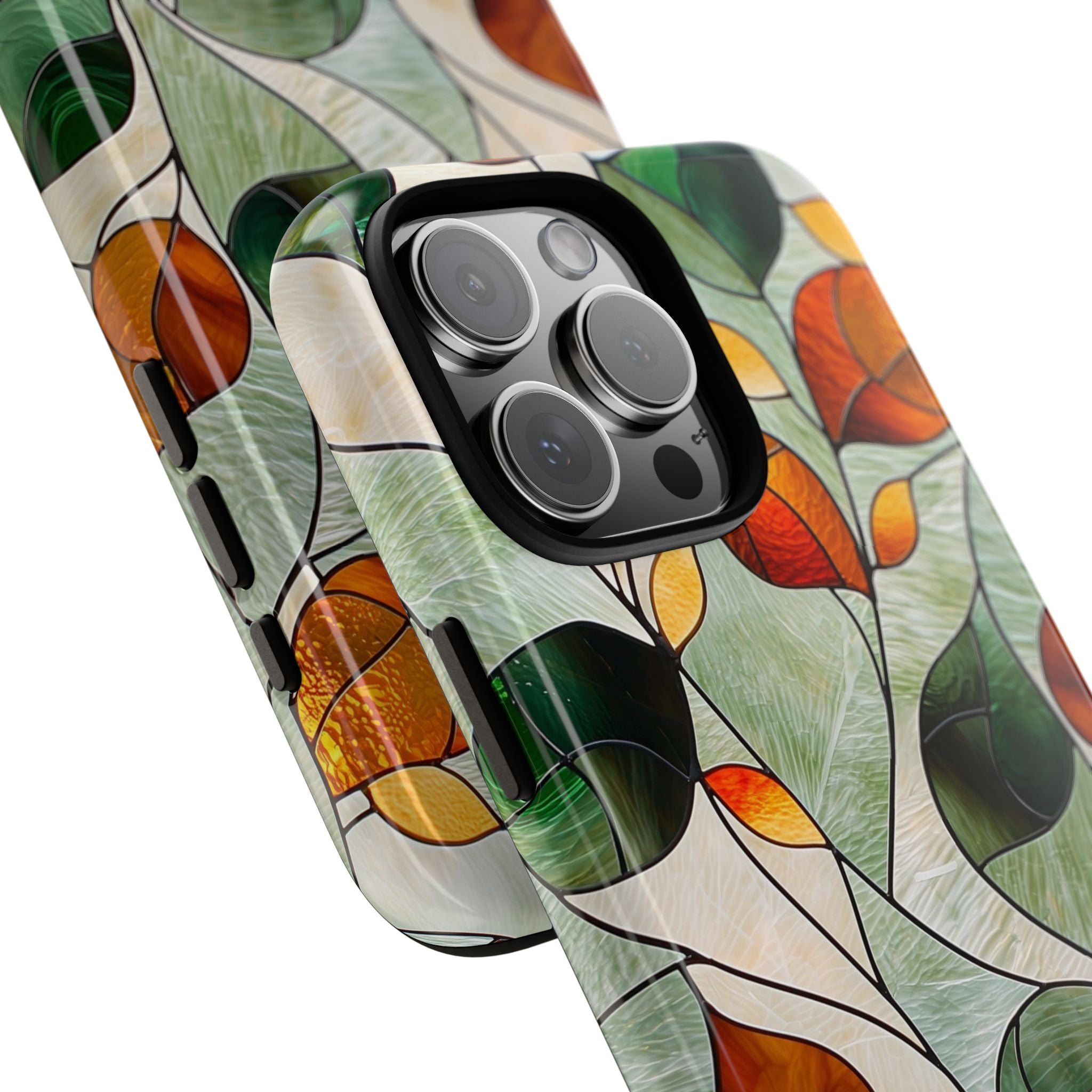 Autumn Stained Glass Leaf iPhone Case