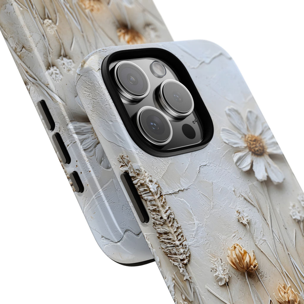 Textured Daisy Art Floral Relief iPhone Case