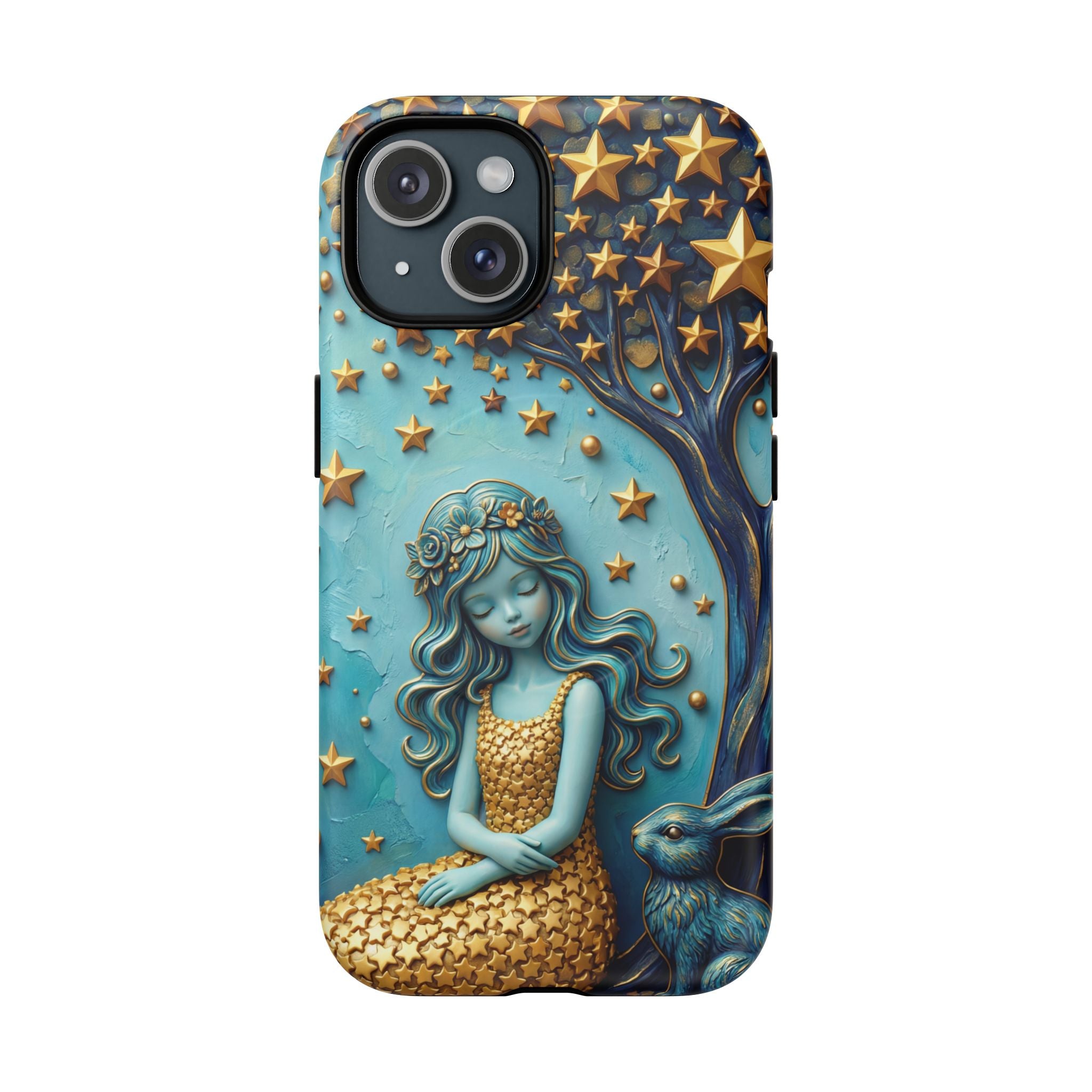 Custodia rigida MagSafe per iPhone Dreamy Maiden Under Starry Sky