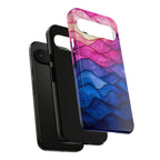 Abstract Ocean Waves Google Pixel Case — Pink & Blue Gradient Tough Case