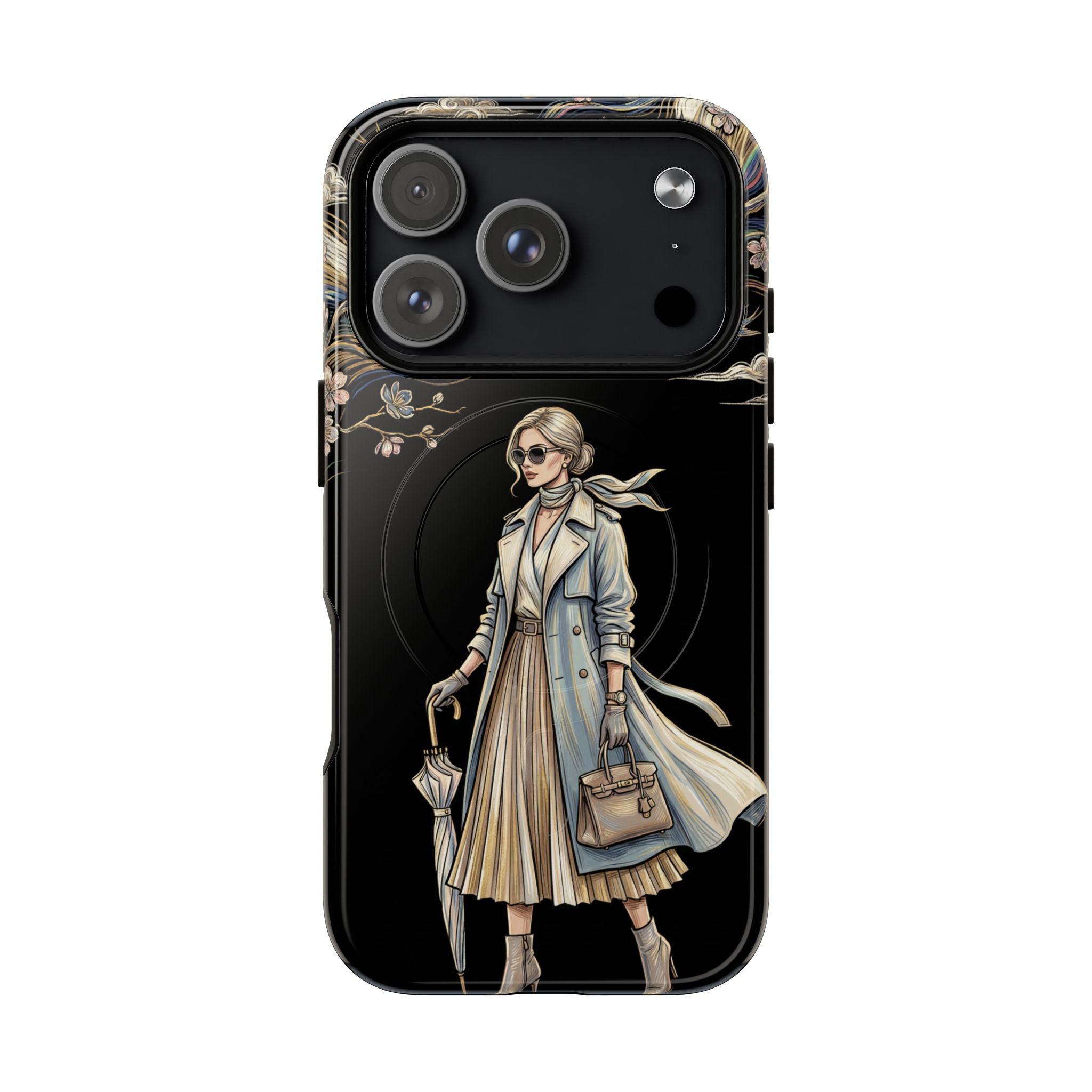 Vintage Chic MagSafe iPhone Case | Stylish Woman Illustration