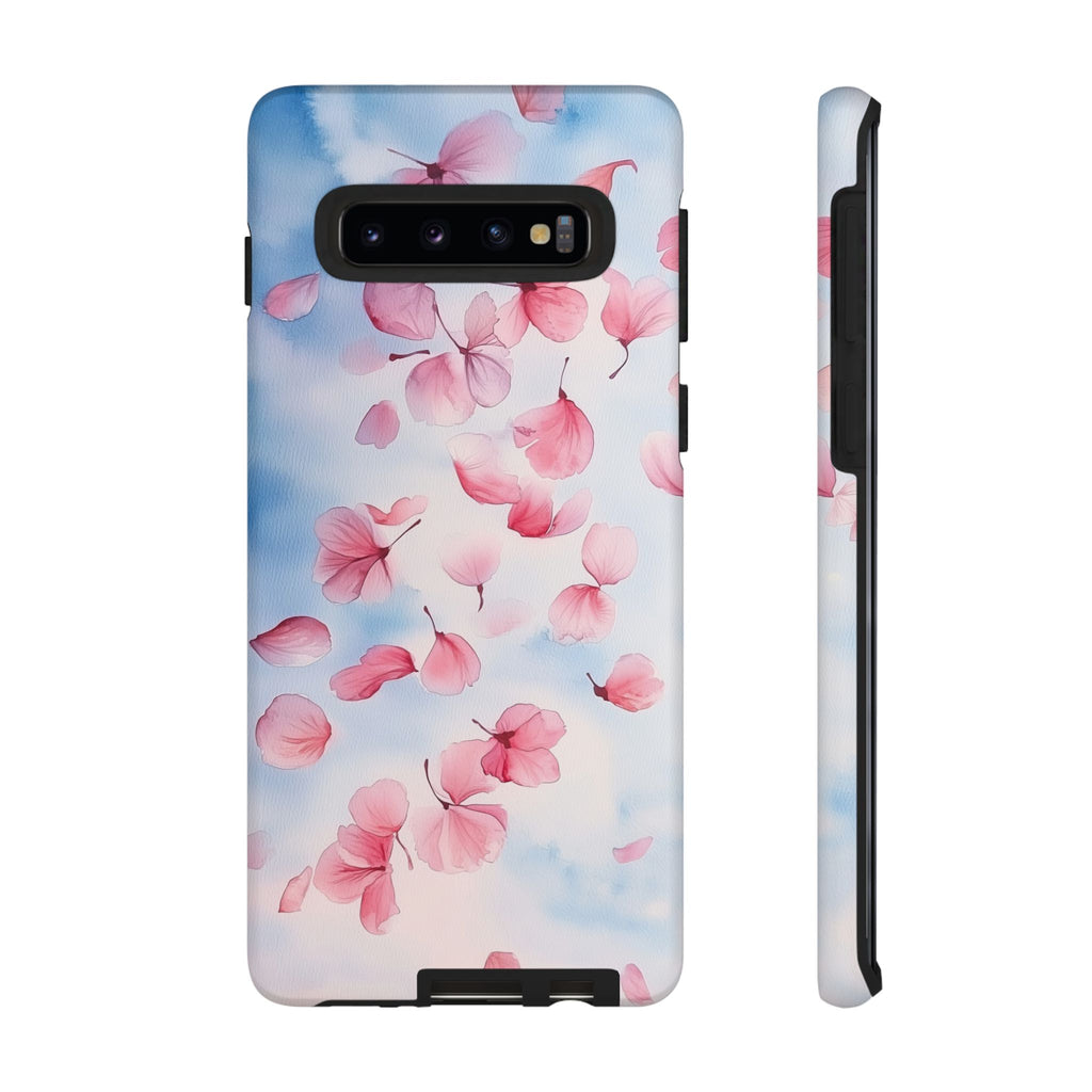 Floral Petal Tough Samsung Galaxy Case | Pink Falling Blossoms