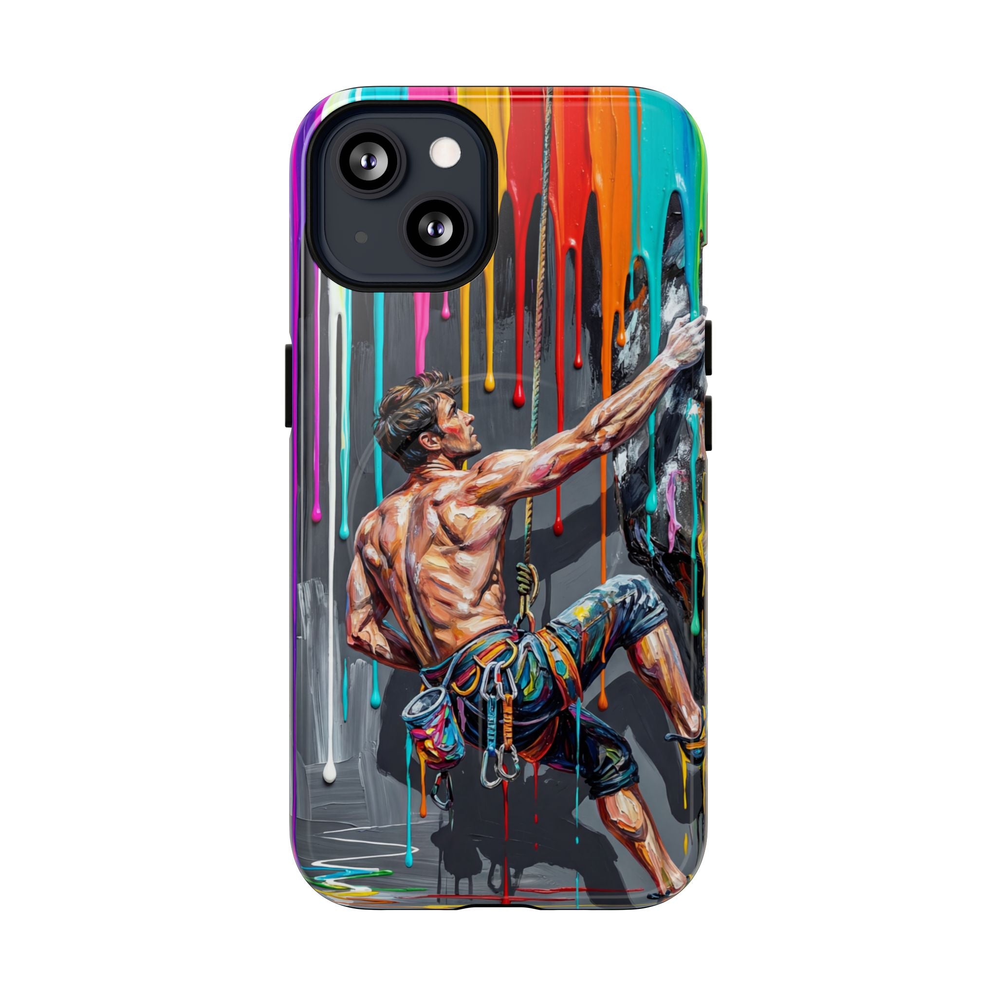 Colourful Rock Climber Art Protective MagSafe iPhone Case