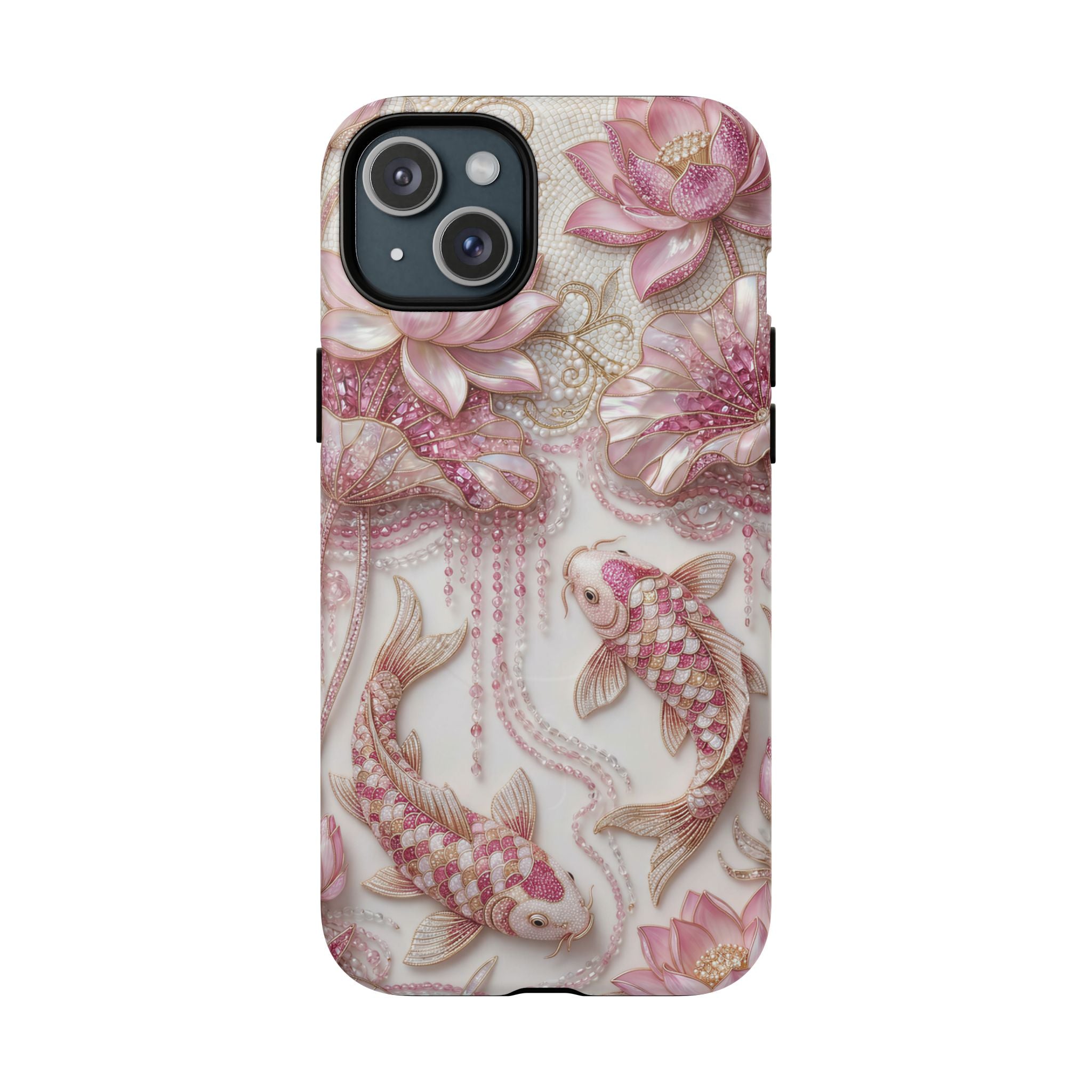 Koi Lotus Tough MagSafe Case — Pink Floral Fish iPhone Cover