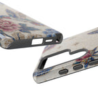 Cover Protettiva per Samsung Galaxy con Colibrì, Fiori e Rose in Stile Vintage
