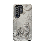 Snow Leopard Samsung Galaxy Phone Case | Winter Moon Forest Protective Phone Cover