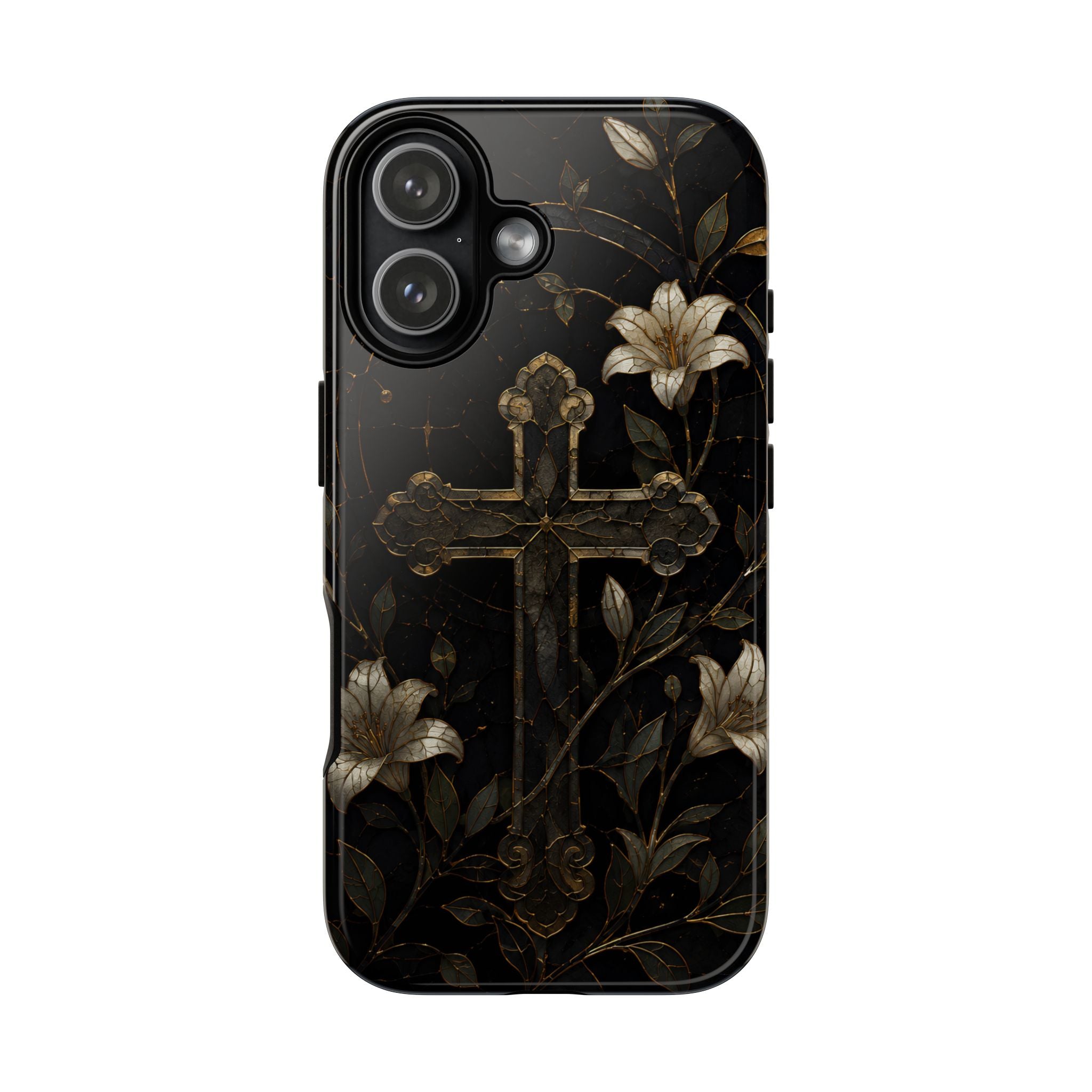 Gothic Cross Lily iPhone Case | Christian iPhone Case