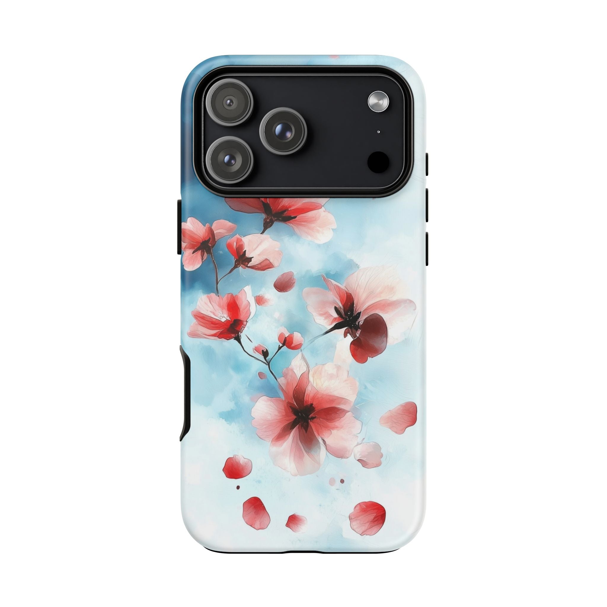 Floral Cherry Blossom iPhone Case | Pastel Pink Blue