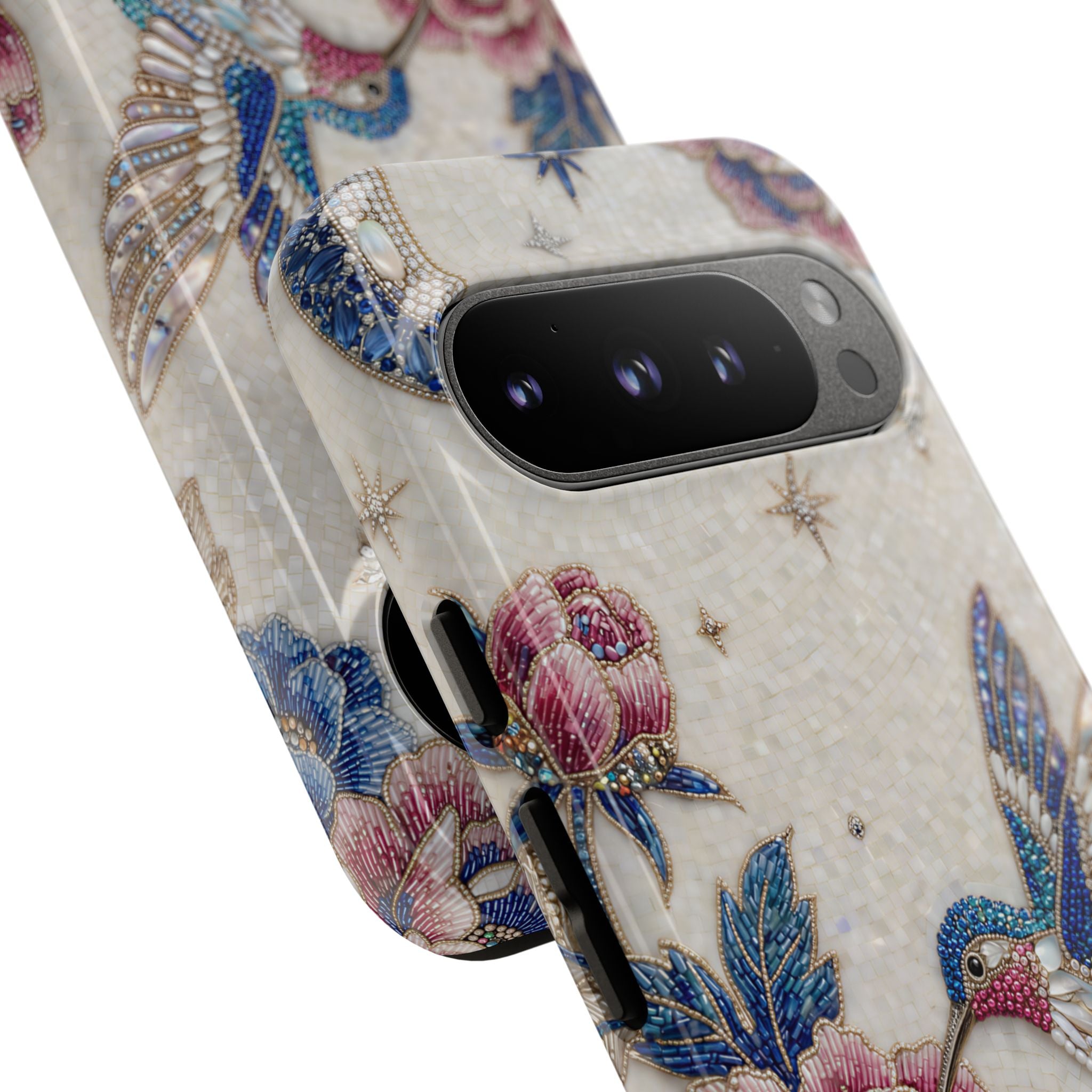 Hummingbird Floral Tough Google Pixel Phone Case | Vintage Peony Protective Cover