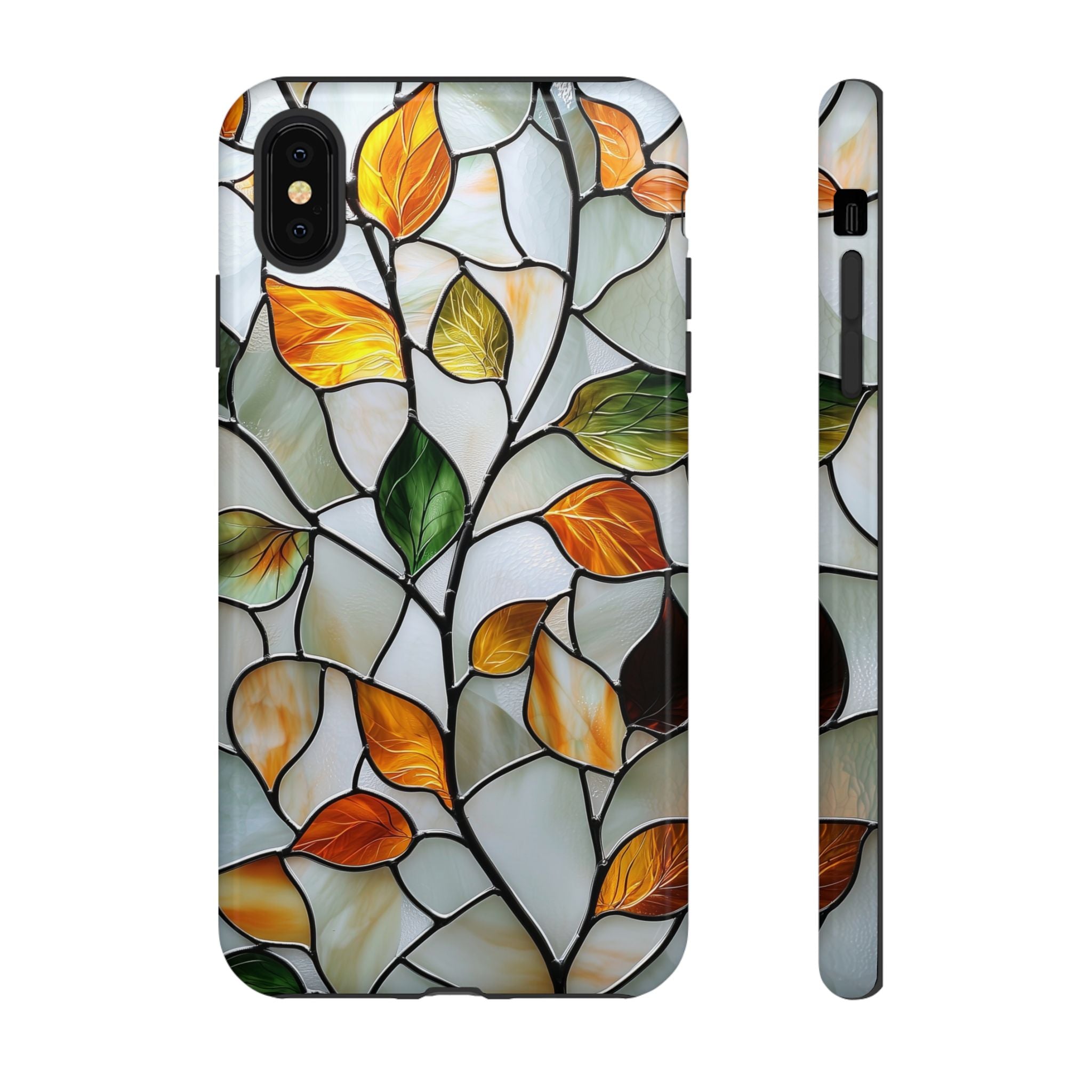 Stained Glass Autumn Leaves Mosaic iPhone Case