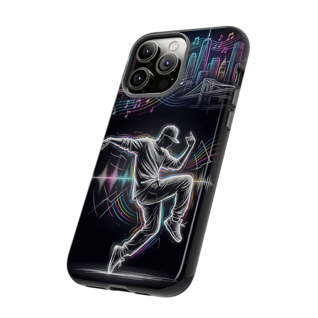 Custodia per iPhone Neon Skyline con Ballerina