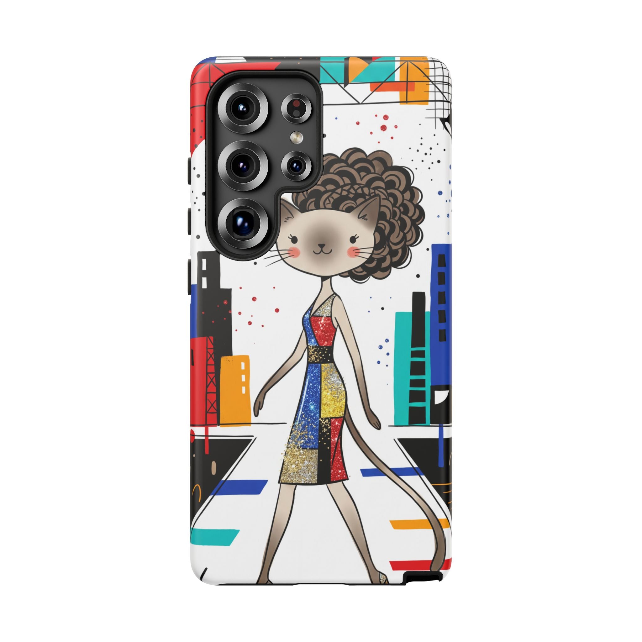 Catwalk City Samsung Galaxy Phone Case | Cute Fashion Cat