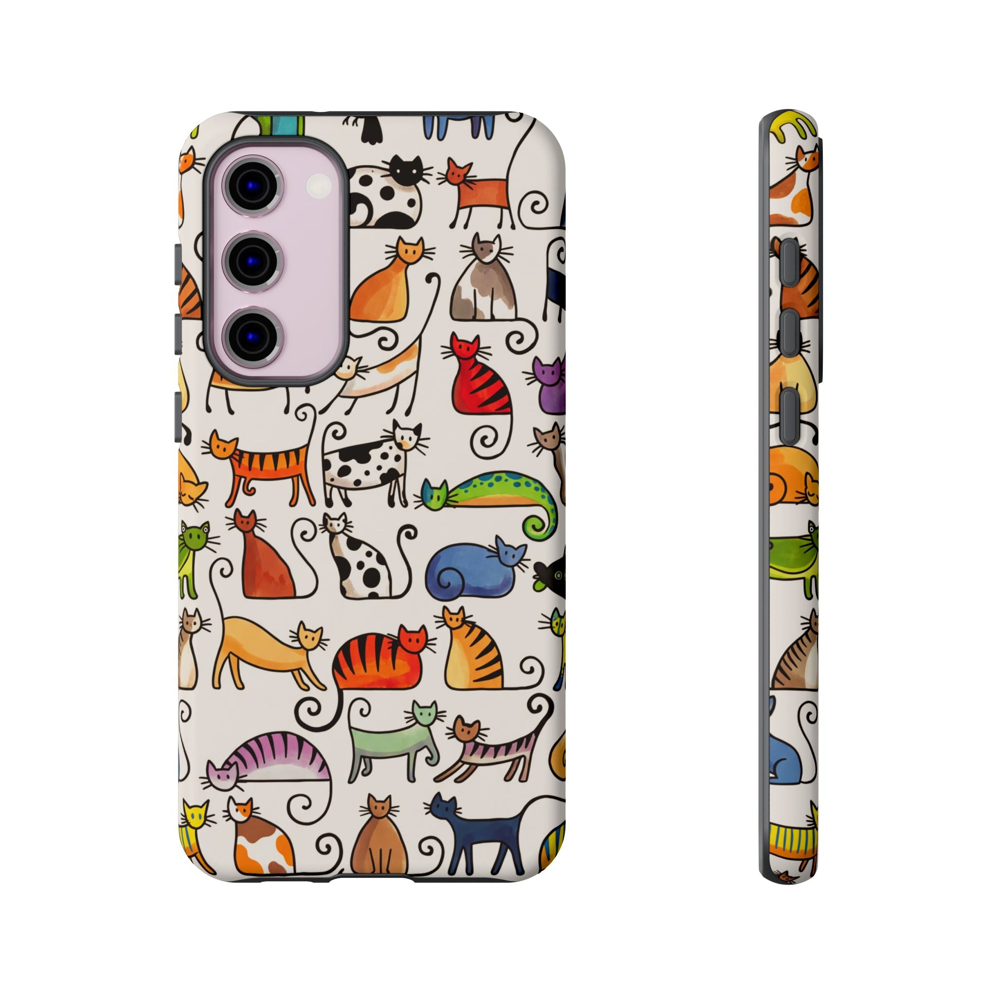 Cat Pattern Tough Samsung Galaxy Case | Colourful Cartoon Cats
