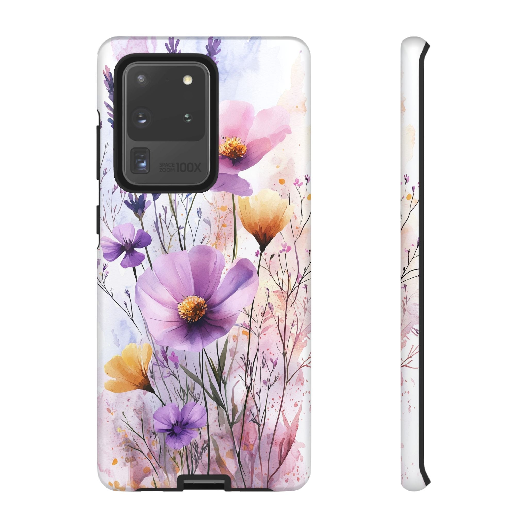 Floral Watercolour Tough Samsung Galaxy Case | Purple & Yellow Wildflowers
