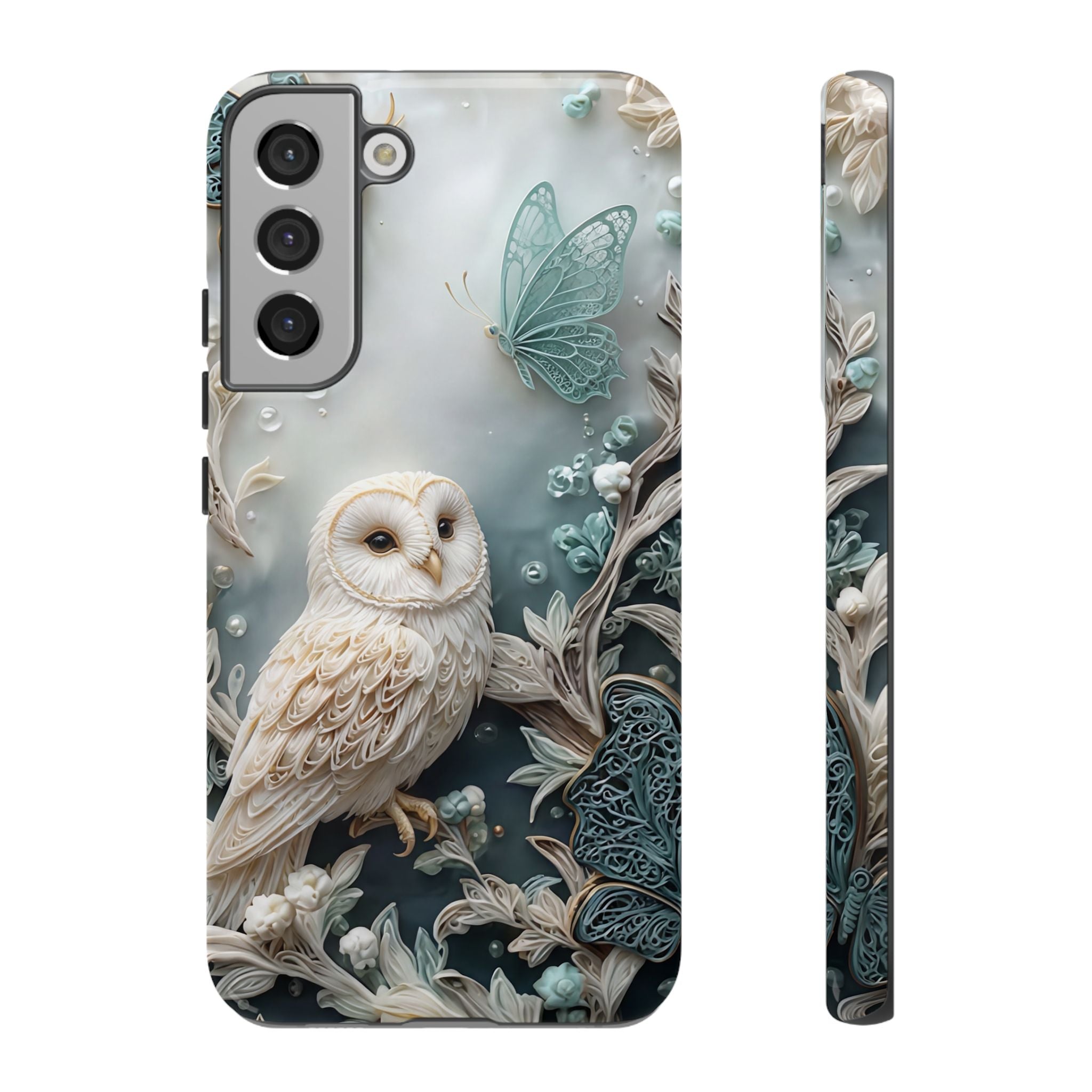 Barn Owl & Butterflies Tough Samsung Galaxy Case