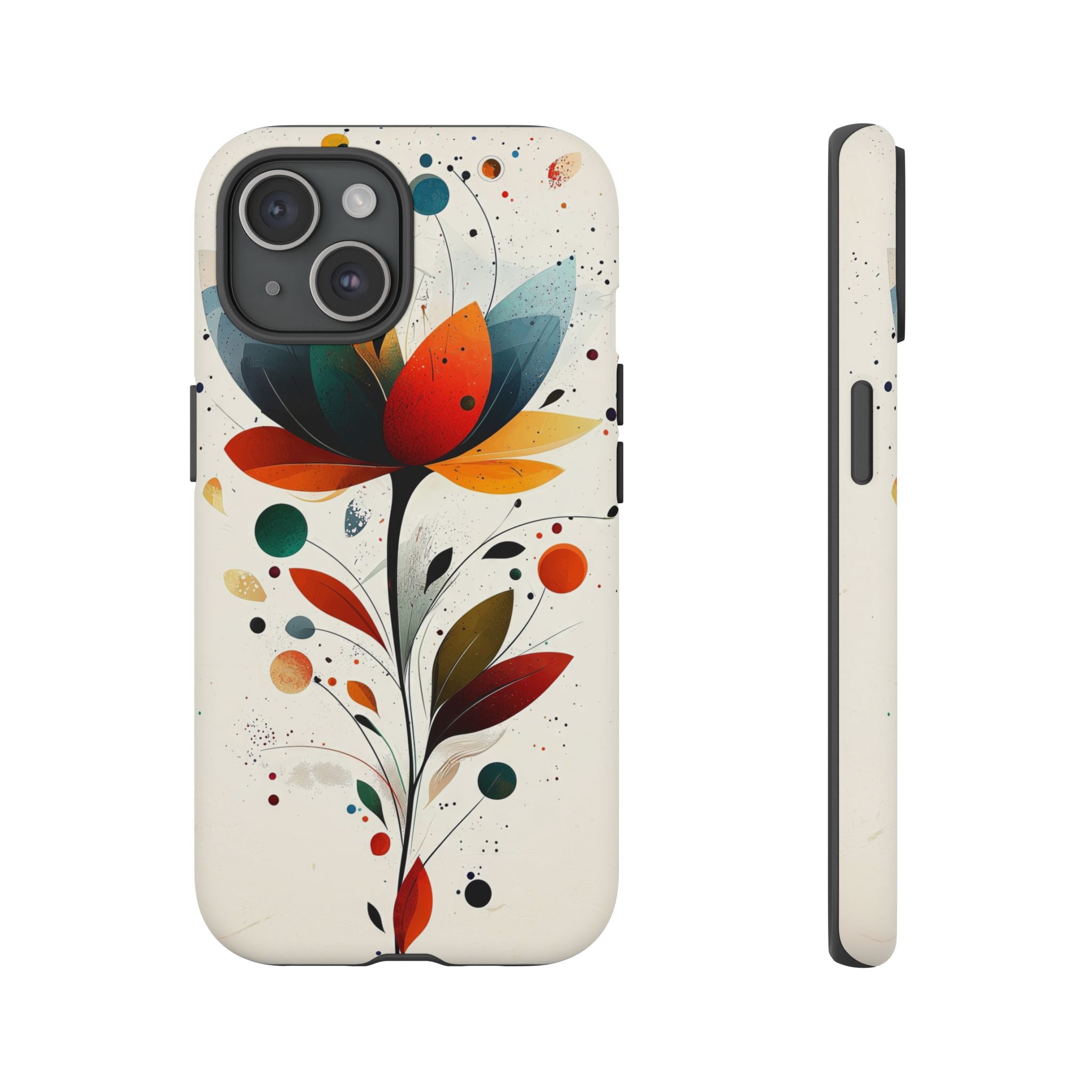 Floral Abstract Tough iPhone Case | Colourful Lotus Art Protective Cover