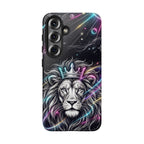 Galaxy Lion Samsung Galaxy Phone Case | Neon Crowned Lion Protective Case
