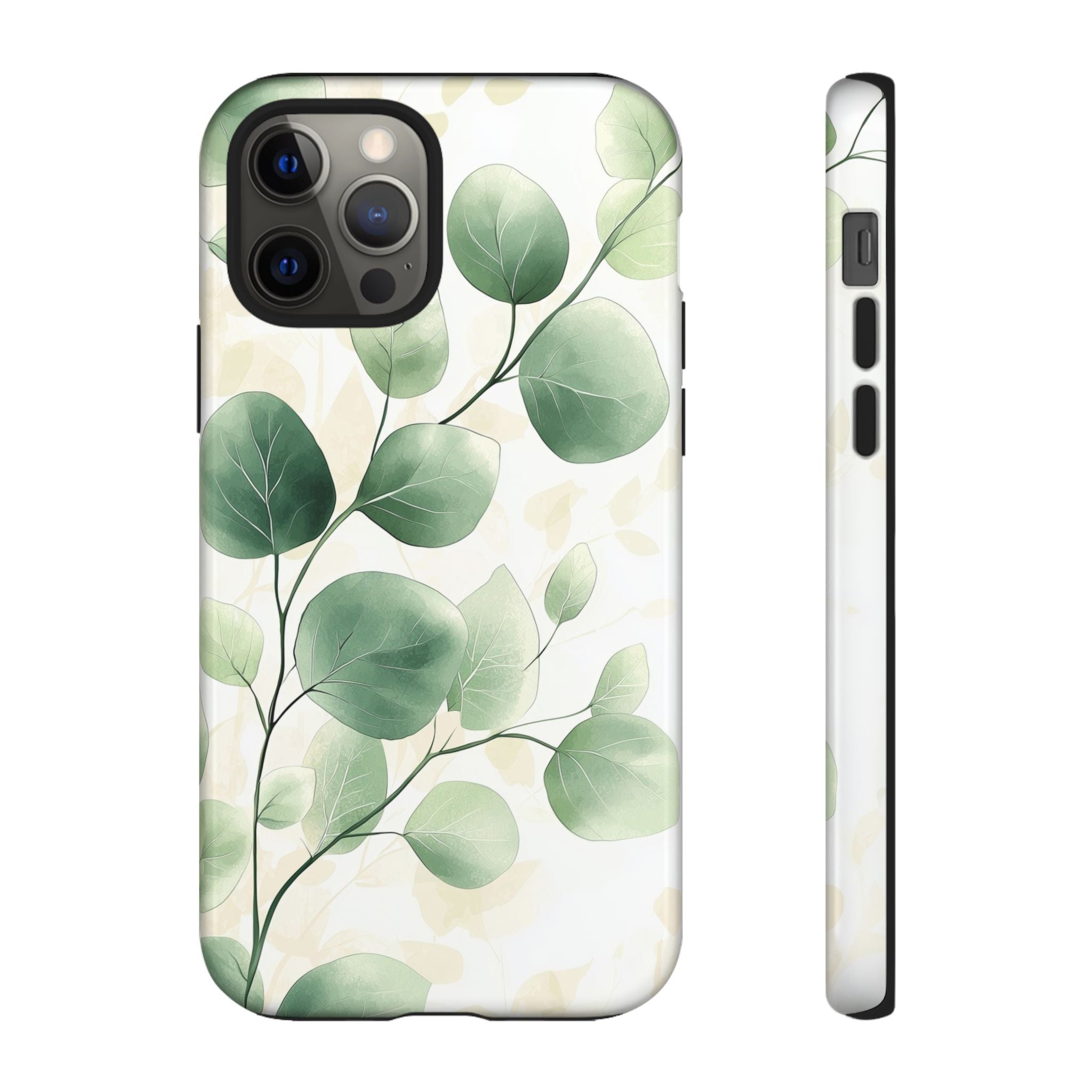 Botanical Eucalyptus Tough iPhone Case | Green Watercolour Leaf
