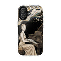 Elegant Piano Woman MagSafe iPhone Case | Vintage Art Deco Music Design