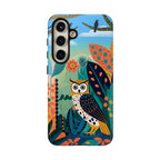 Botanical Forest Colourful Owl Samsung Galaxy Phone Case
