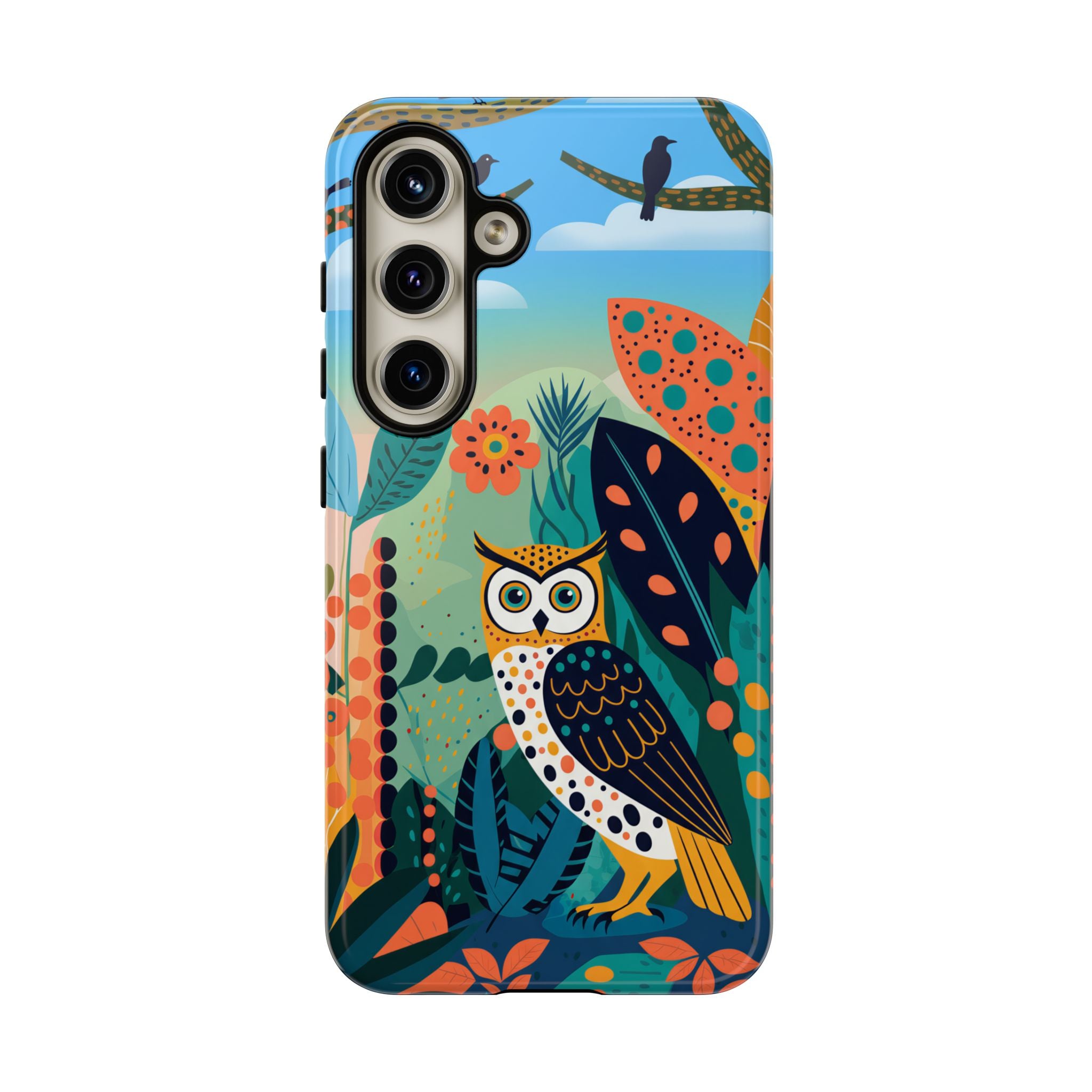 Botanical Forest Colourful Owl Samsung Galaxy Phone Case