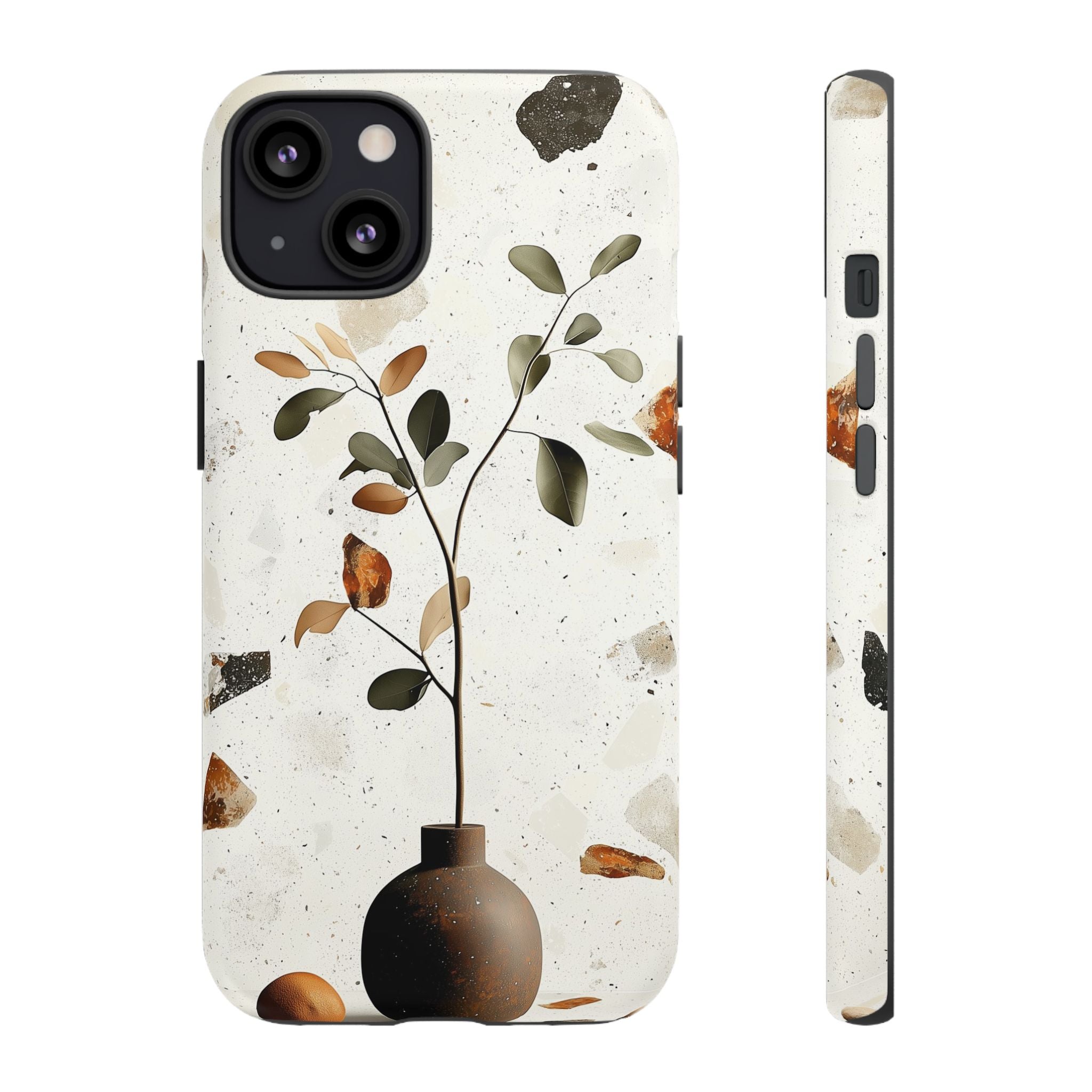 Floral Terrazzo iPhone Case | Minimal Vase Botanical